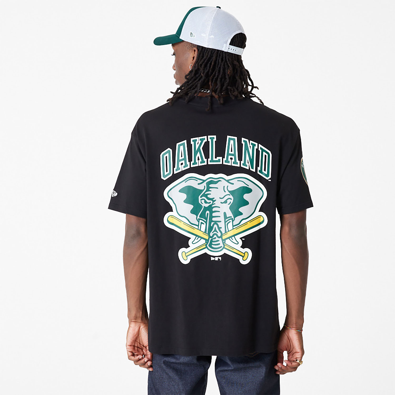 Oakland Athletics MLB Large Logo Oversized Black T-Shirt