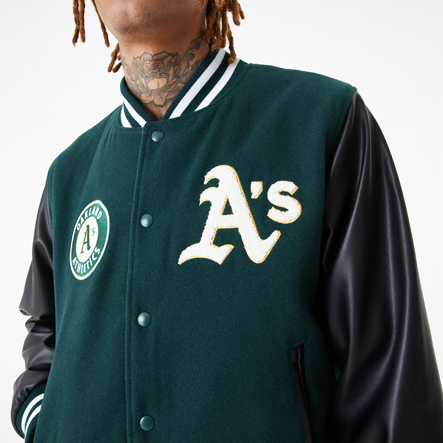 Oakland Athletics MLB Large Logo Dark Green Varsity Jacket
