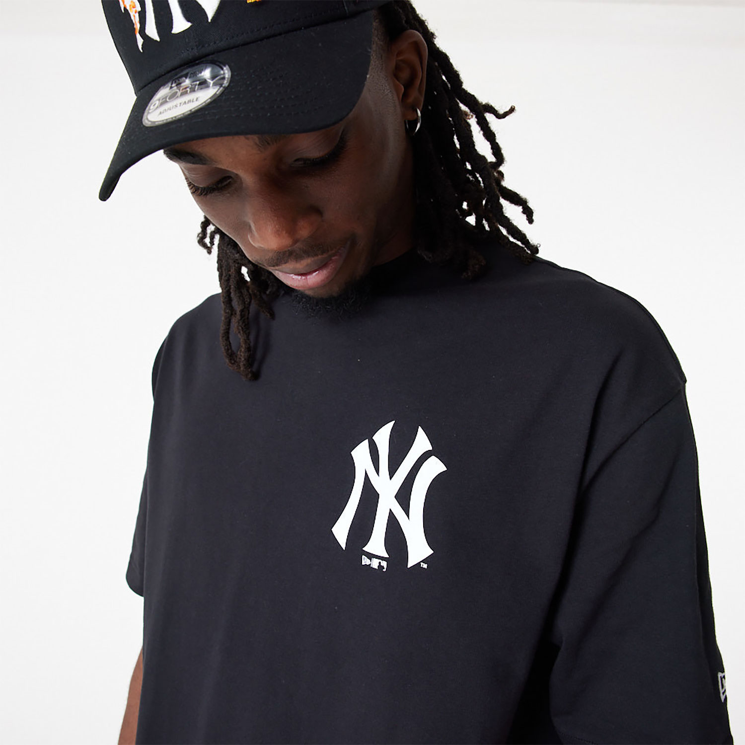 New York Yankees MLB Fish Graphic Oversized Black T-Shirt