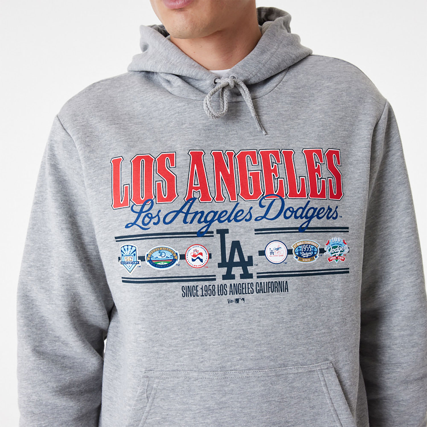 LA Dodgers MLB Team Graphic Grey Hoodie