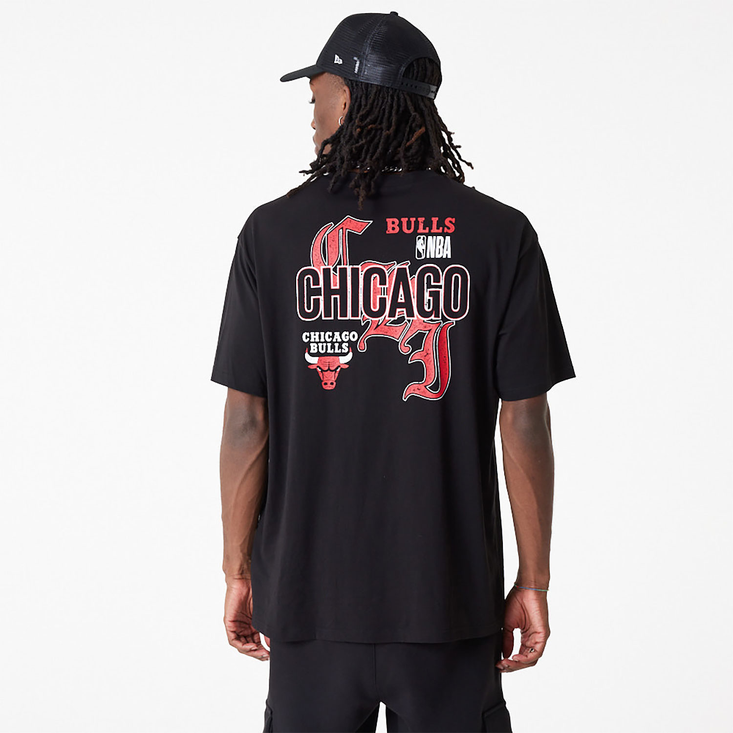 Chicago Bulls Team Graphic Black Oversized T-Shirt