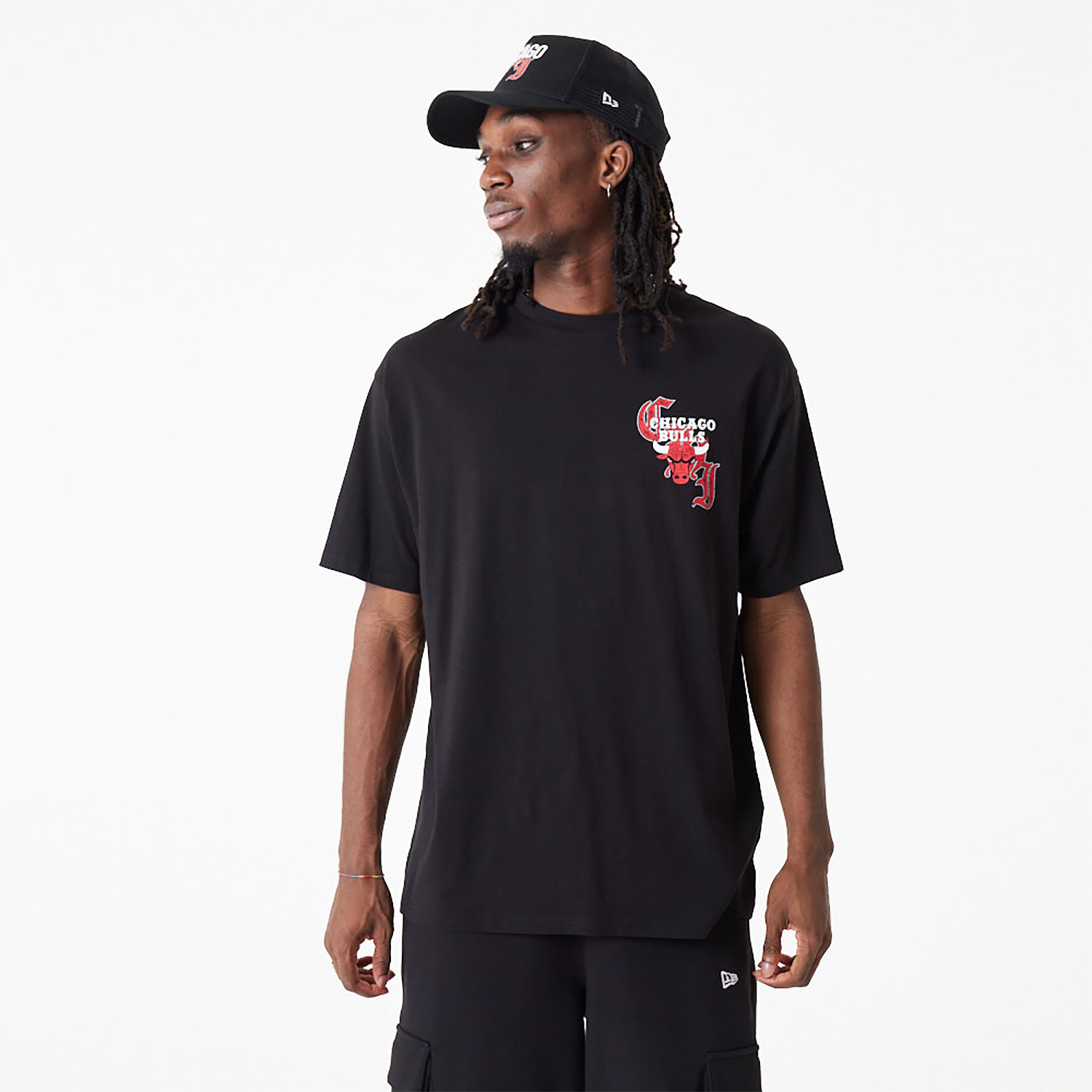 Chicago Bulls Team Graphic Black Oversized T-Shirt