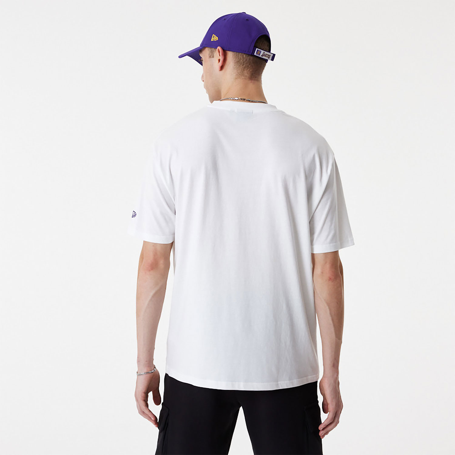 LA Lakers Team Script White Oversized T-Shirt