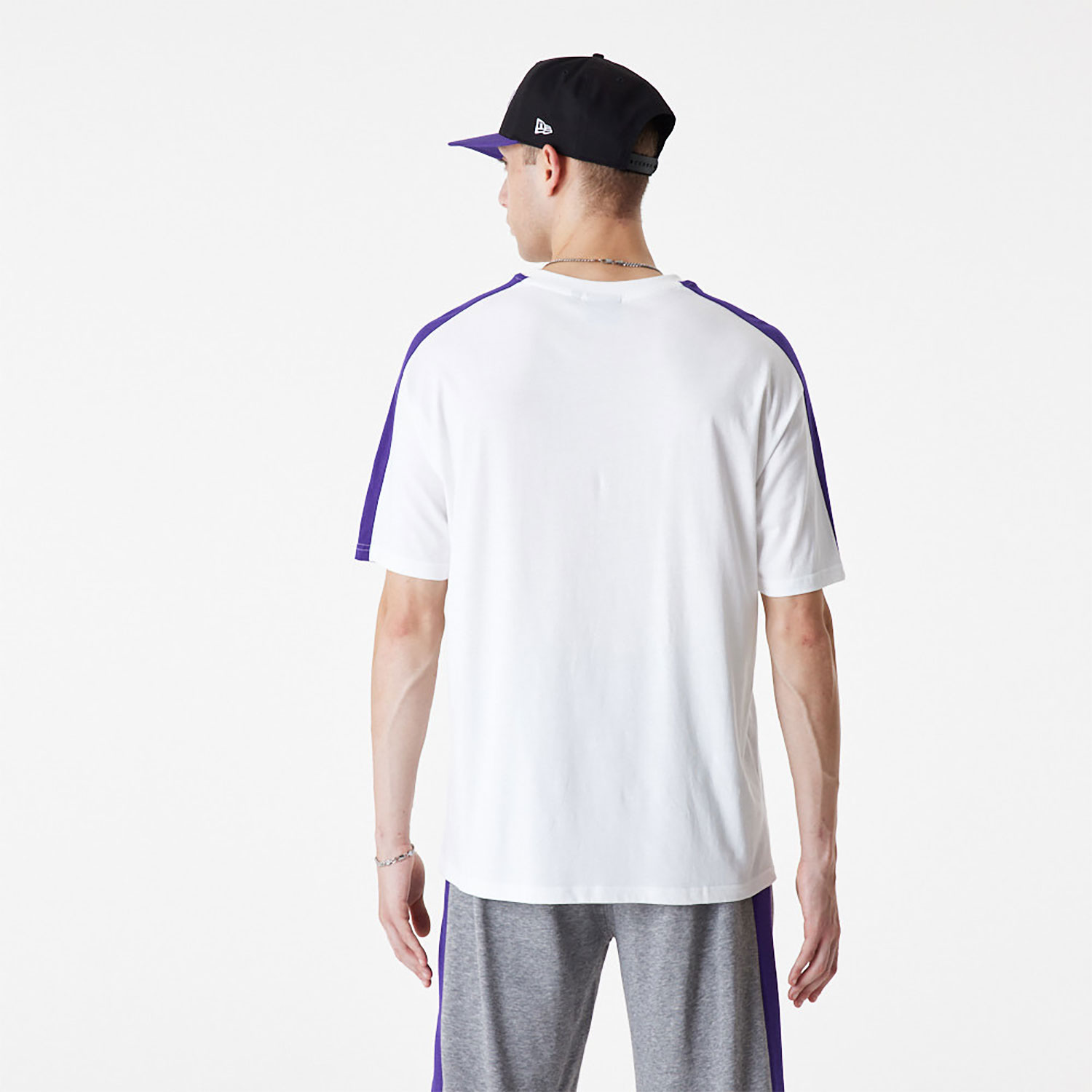 LA Lakers NBA Colour Block White Oversized T-Shirt