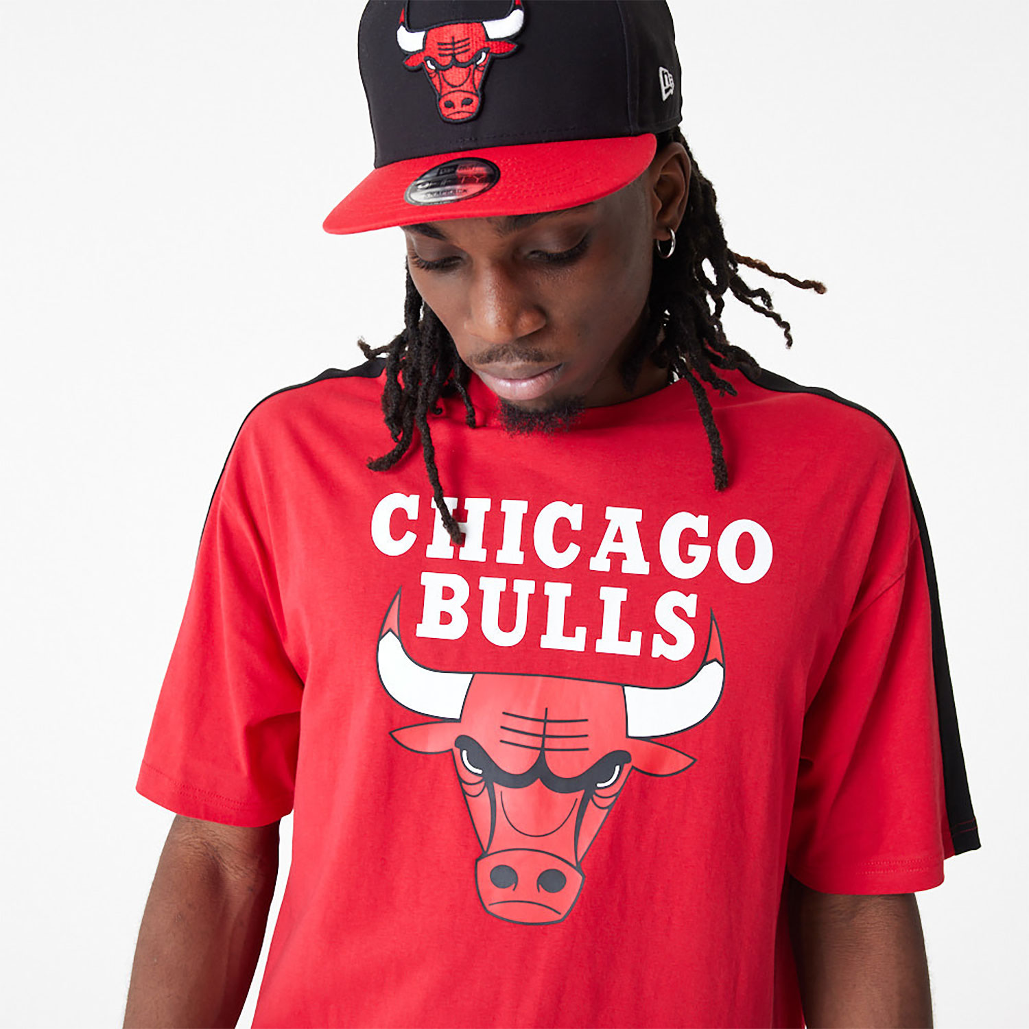 Chicago Bulls NBA Colour Block Red Oversized T-Shirt