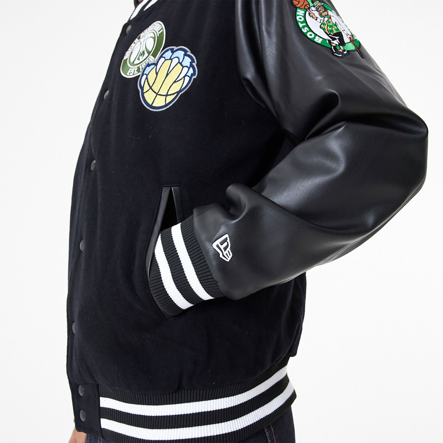 Nba All Over Badge Black Varsity Jacket