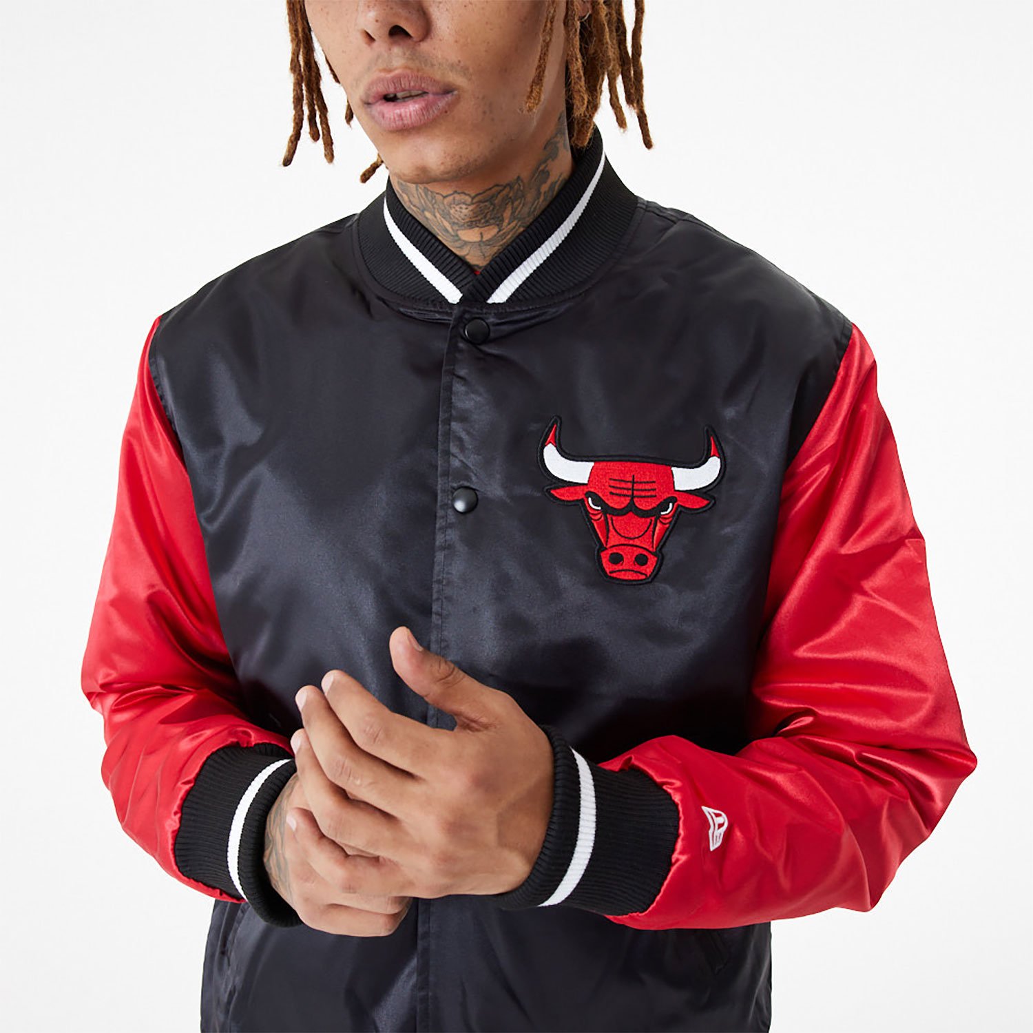 Chicago Bulls NBA Satin Black Bomber Jacket