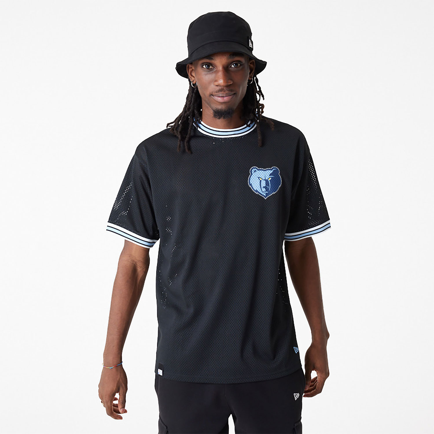 Memphis Grizzlies NBA Lifestyle Black Oversized Mesh T-Shirt