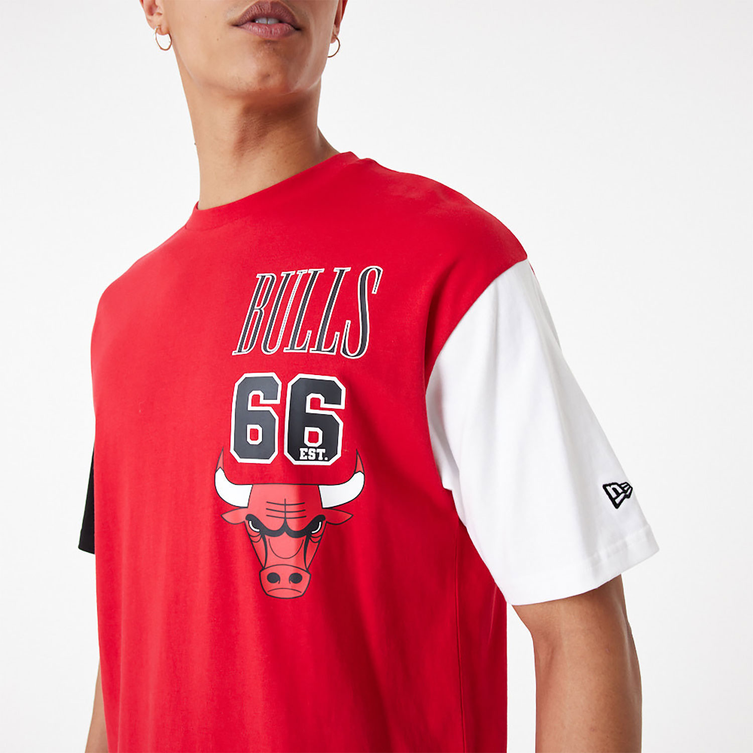 Chicago Bulls NBA Cut Sew Red Oversized T-Shirt