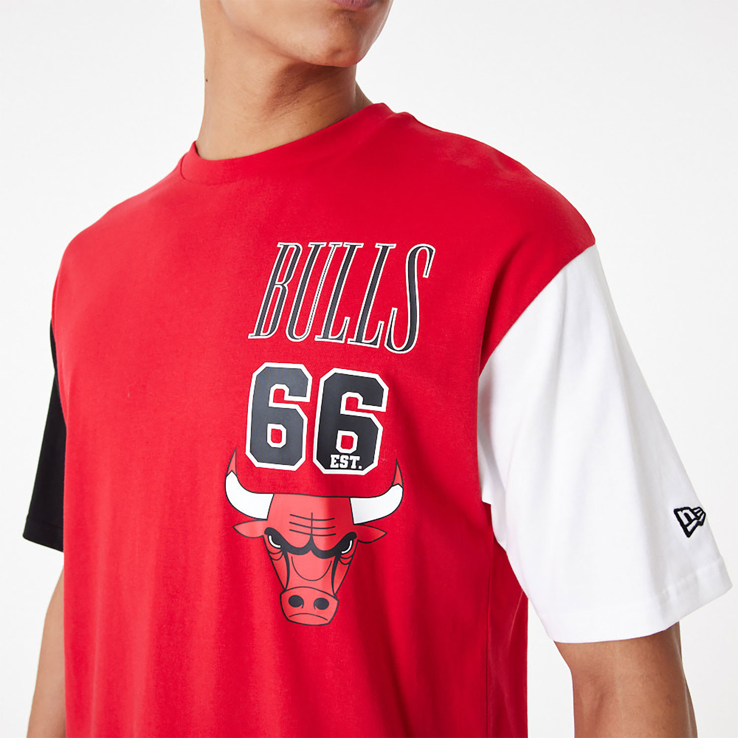 Chicago Bulls NBA Cut Sew Red Oversized T-Shirt