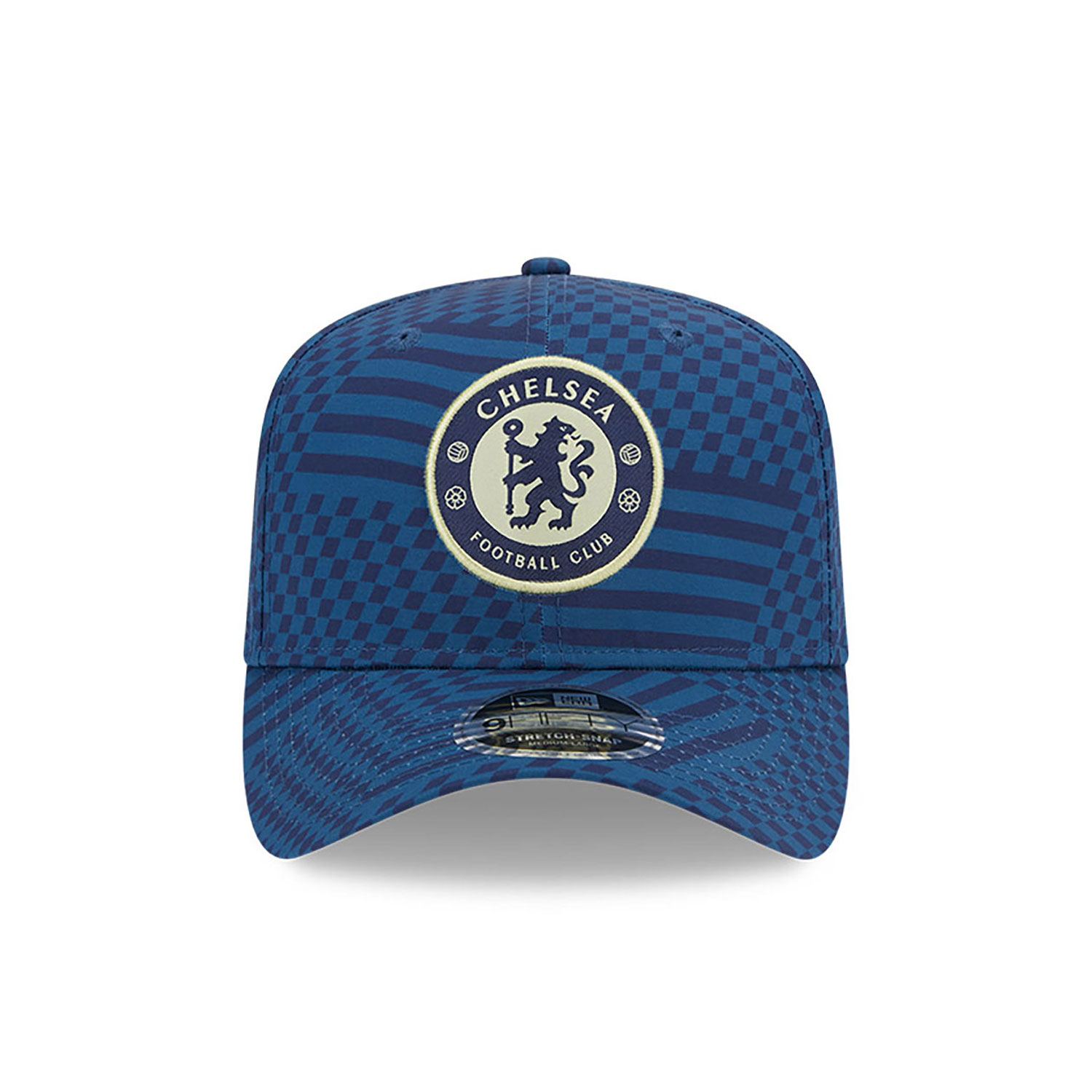 Chelsea FC Lion Crest All Over Print Blue 9FIFTY Stretch Snap Cap