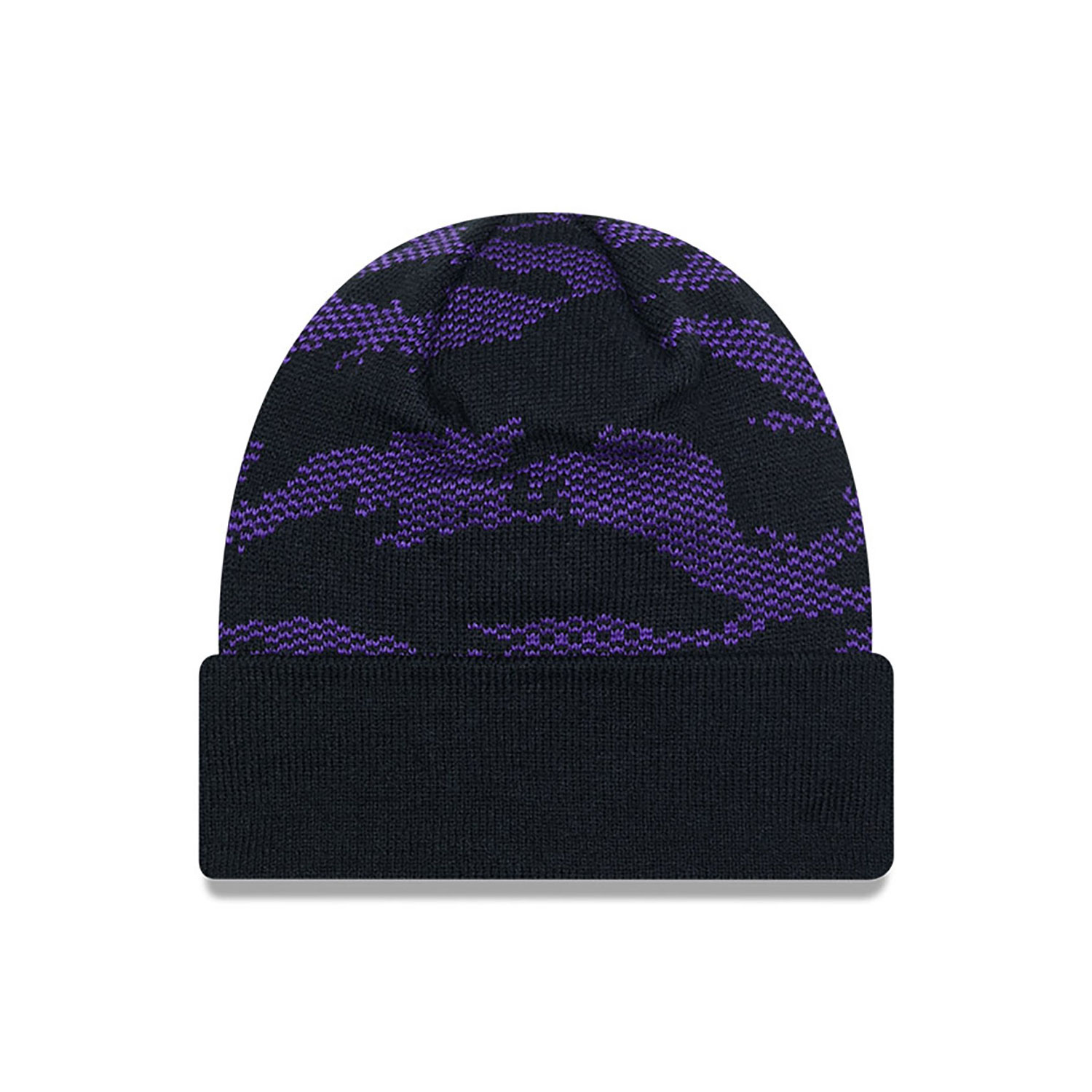 Aprilia All Over Print Black Cuff Knit Beanie Hat