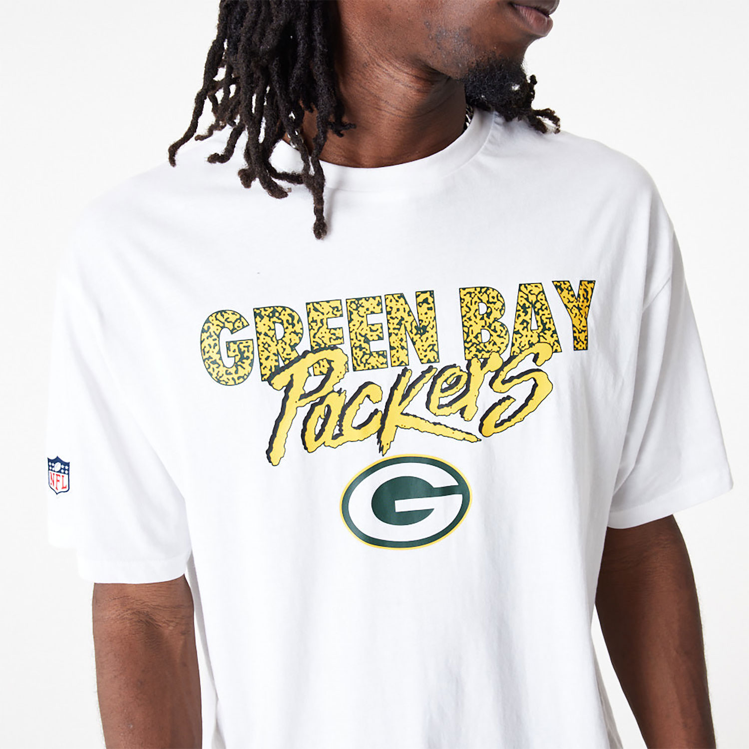 Green Bay Packers NFL Script White Oversized T-Shirt