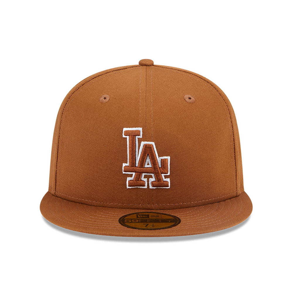 LA Dodgers Team Outline Brown 59FIFTY Fitted Cap