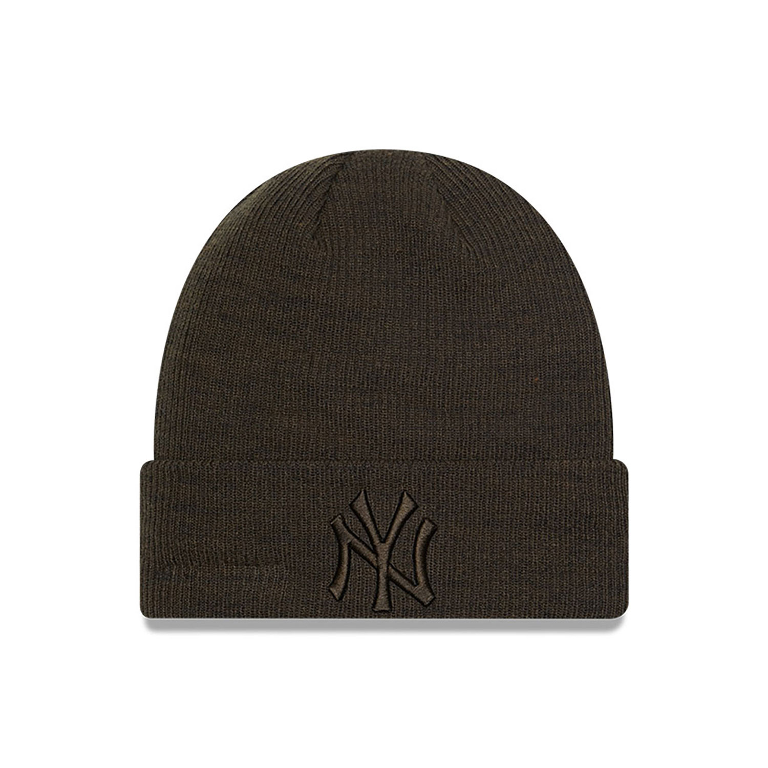 New York Yankees Wide Rib Dark Brown Womens Cuff Knit Beanie Hat