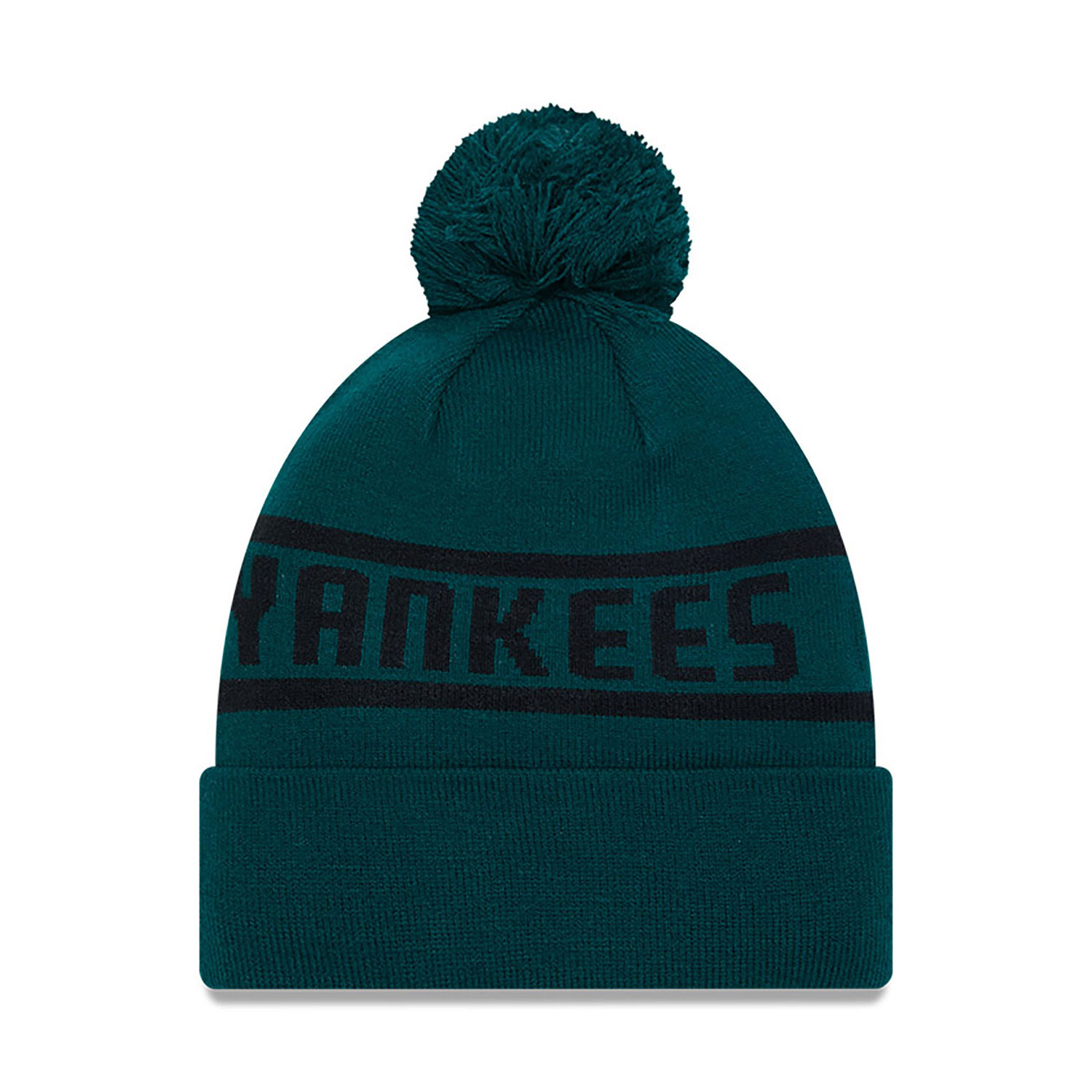 New York Yankees Tonal Jake Dark Green Bobble Knit Beanie Hat