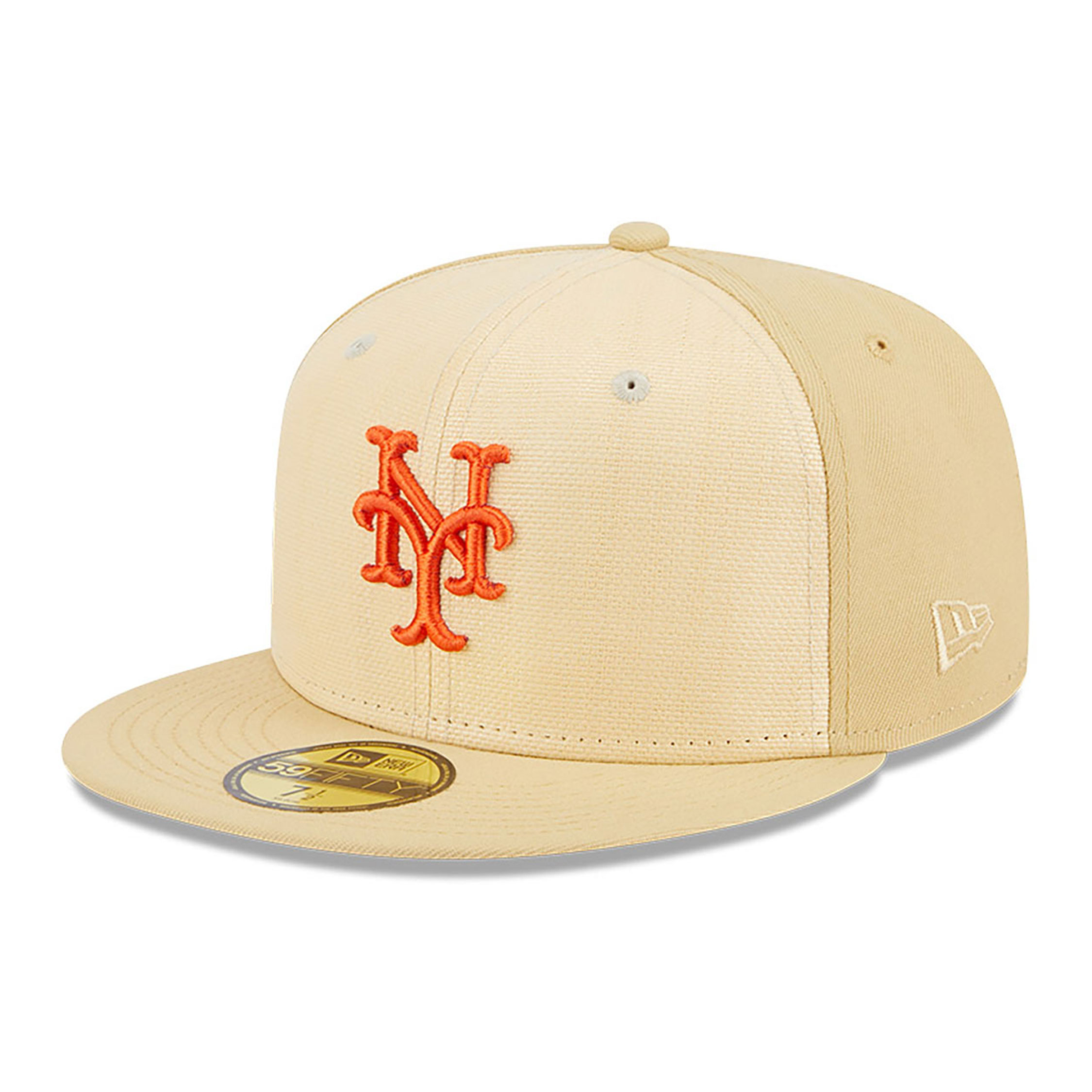 Raffia Front New York Mets Beige 59FIFTY Fitted Cap