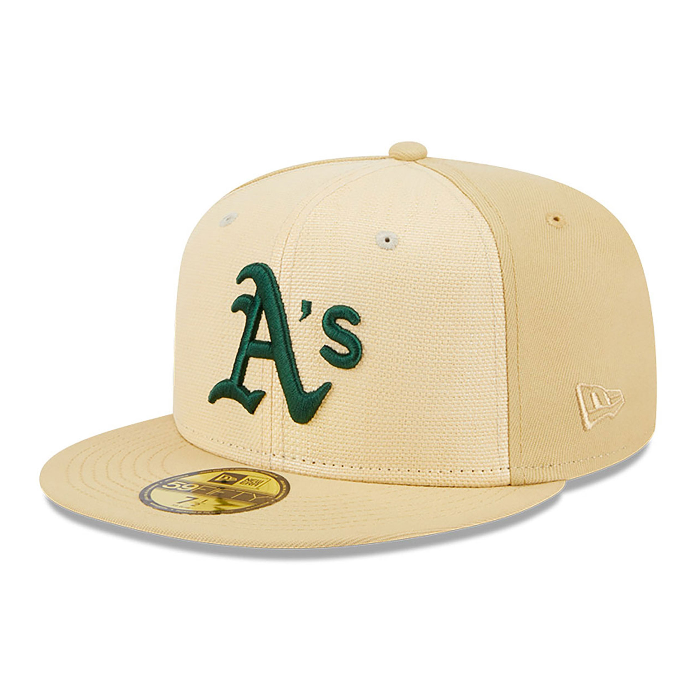 Raffia Front Oakland Athletics Beige 59FIFTY Fitted Cap