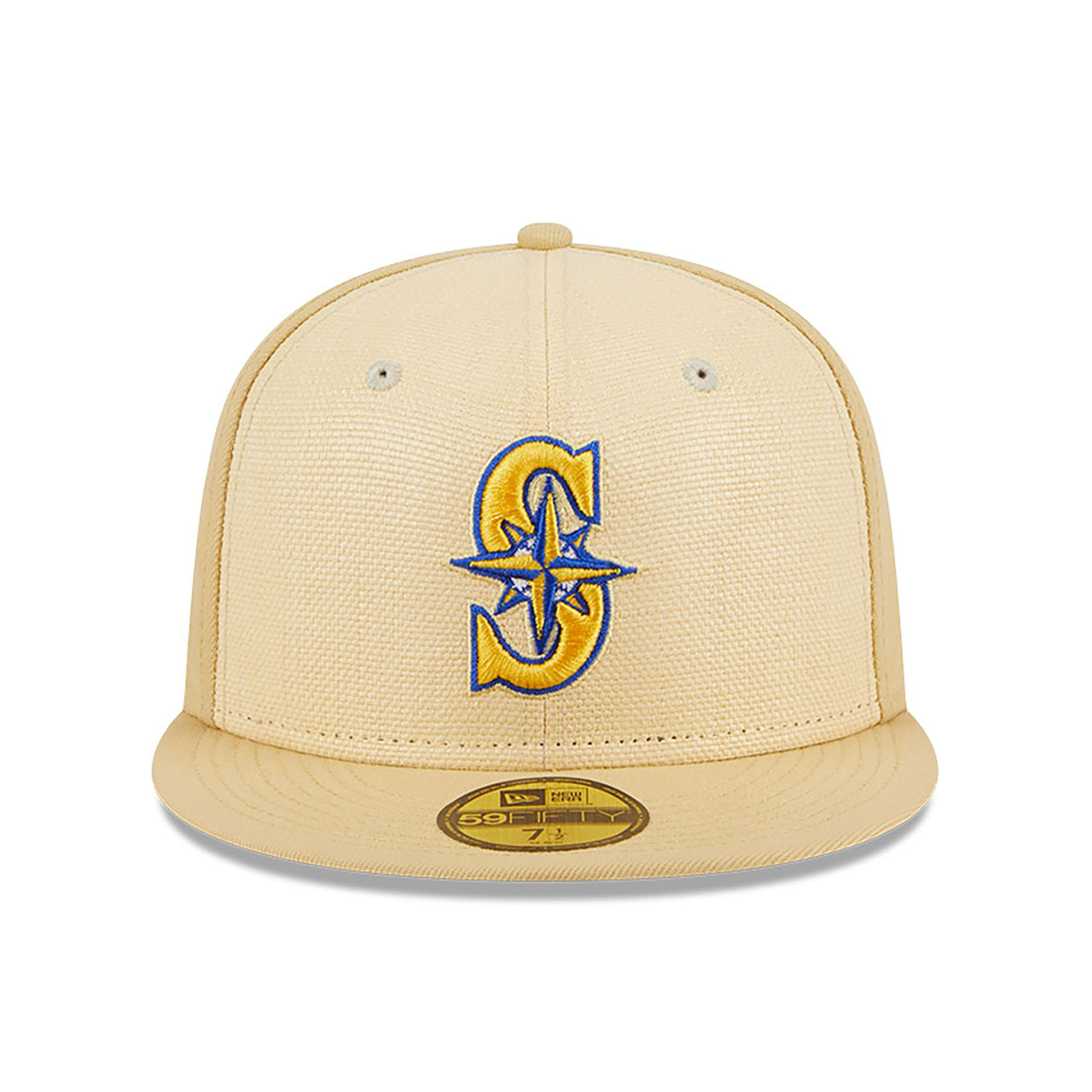 Raffia Front Seattle Mariners Beige 59FIFTY Fitted Cap