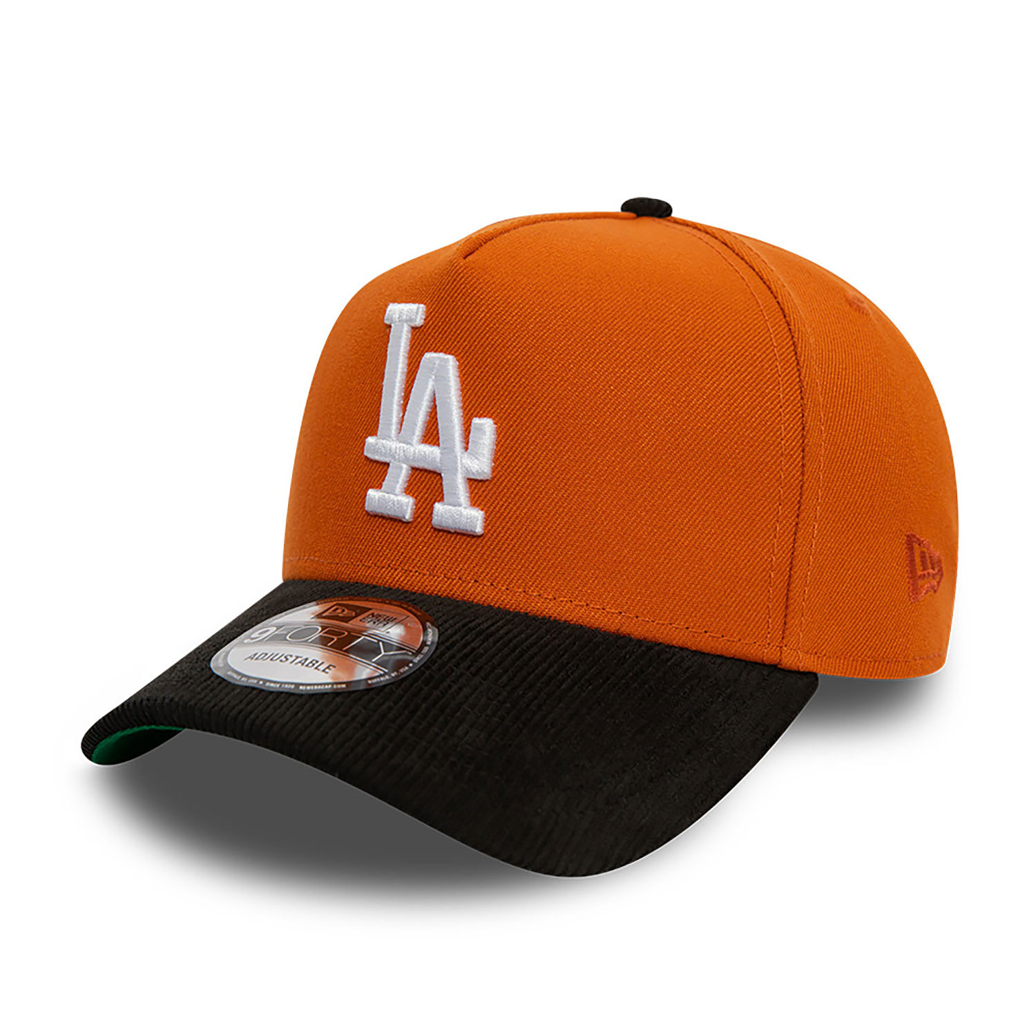 LA Dodgers MLB Visor Contrast Visor Orange A-Frame 9FORTY Adjustable Cap