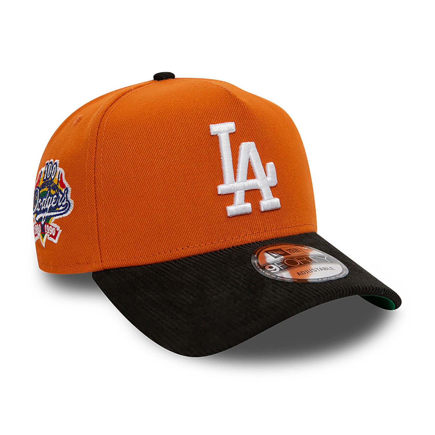 LA Dodgers MLB Visor Contrast Visor Orange A-Frame 9FORTY Adjustable Cap
