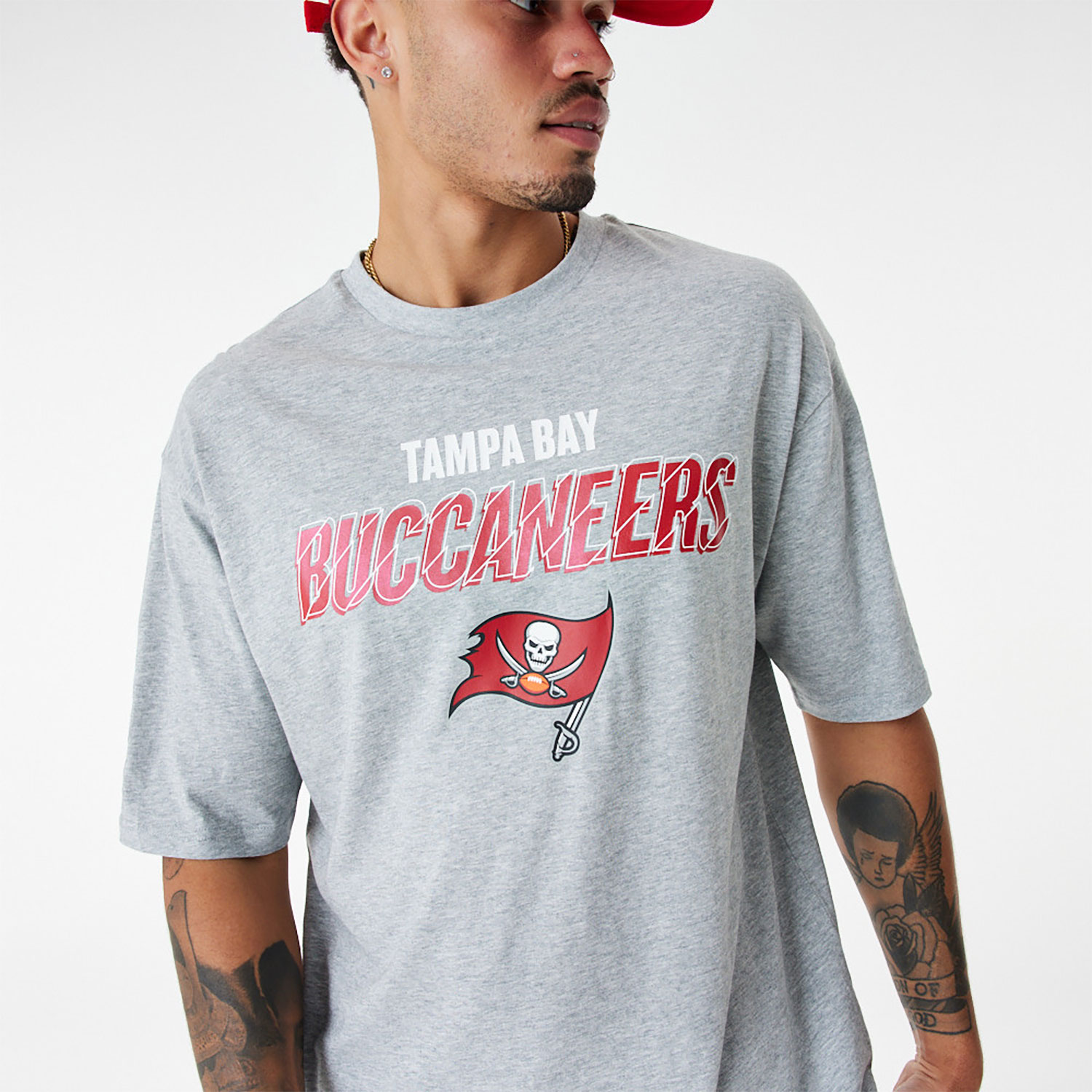 Tampa Bay Buccaneers NFL Script Graphic Grey Oversized T-Shirt