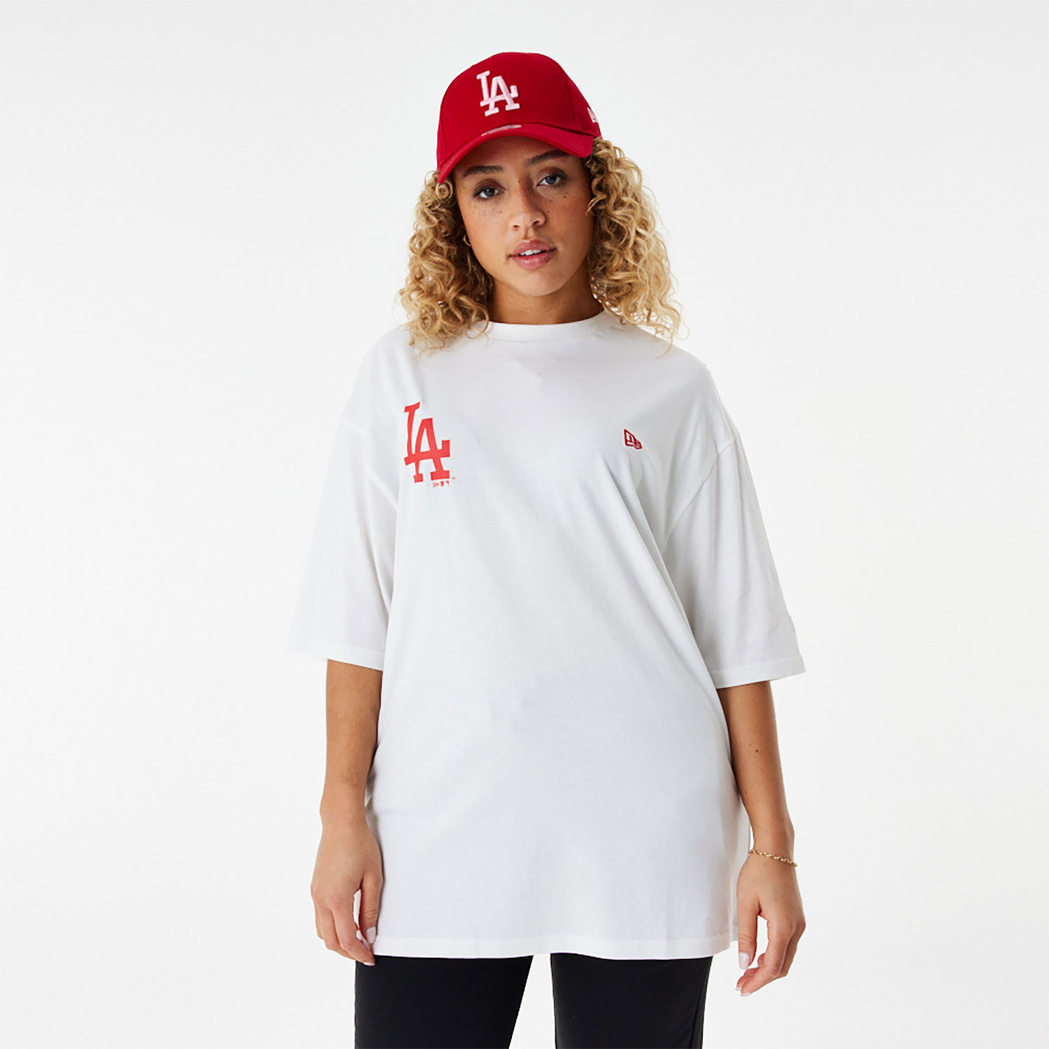 LA Dodgers Baseball Graphic White Oversized T-Shirt