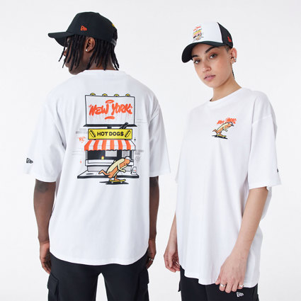 New Era LA Dodgers two tone oversized t-shirt in off white exclusive to ASOS