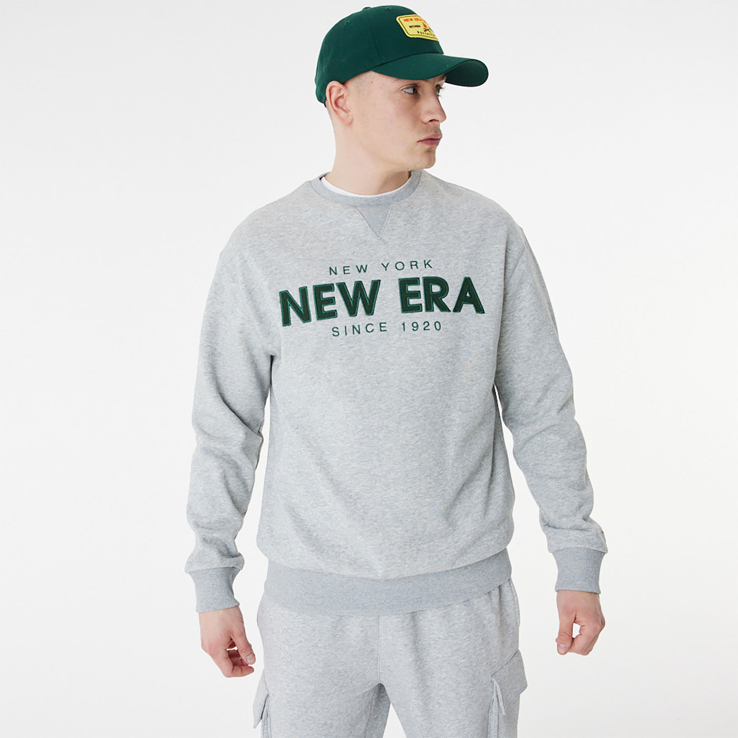 New Era Heritage Grey Crew Neck Sweatshirt