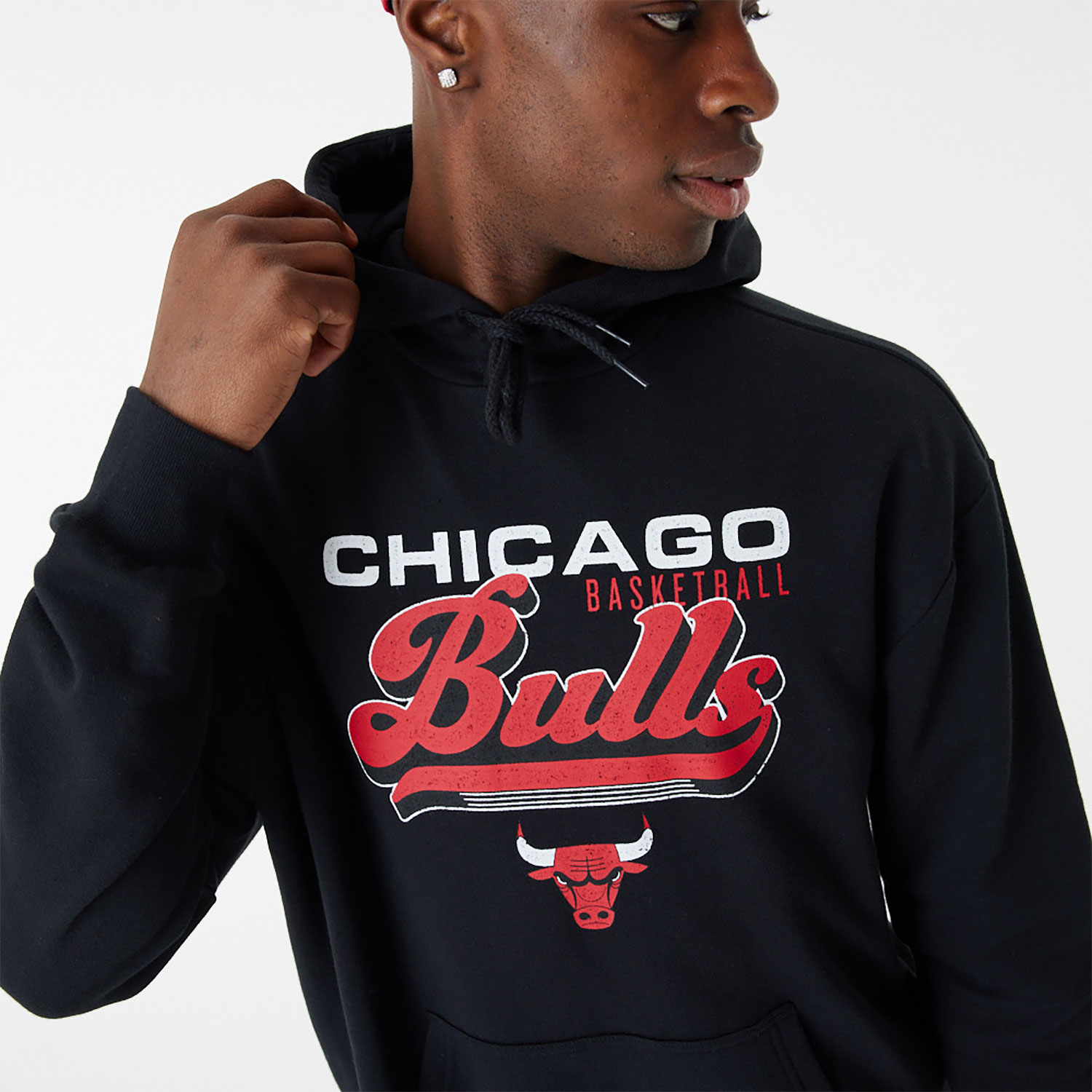 Chicago Bulls NBA Retro Graphic Black Oversized Hoodie