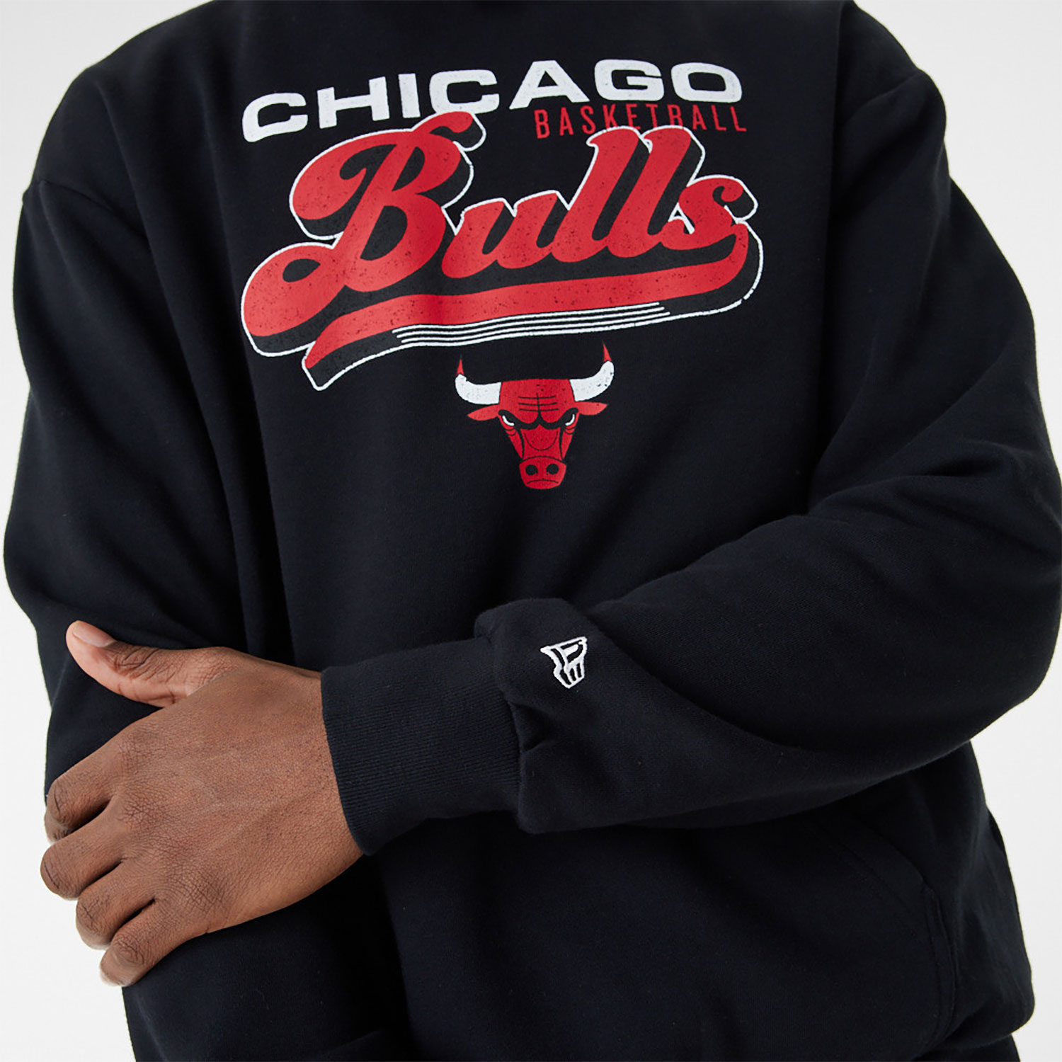 Chicago Bulls NBA Retro Graphic Black Oversized Hoodie
