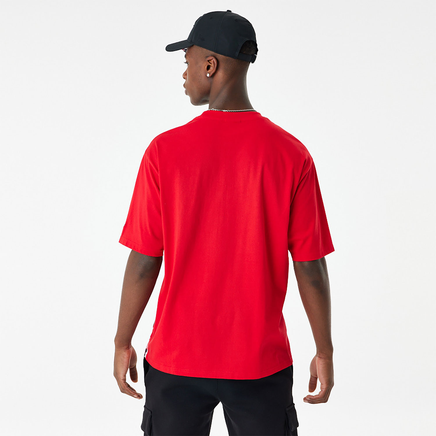 Chicago Bulls NBA Cut and Sew Red Oversized T-Shirt