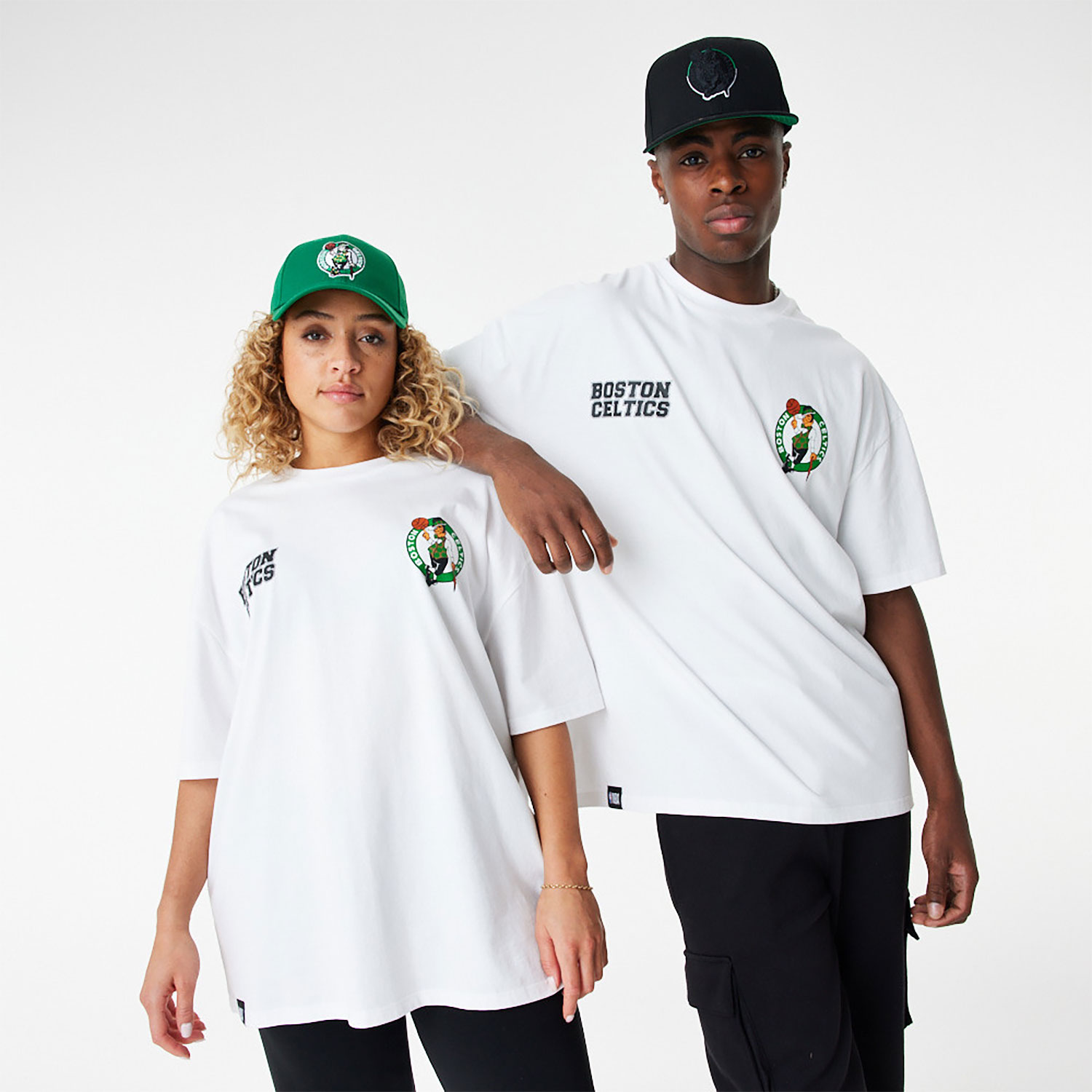 Boston Celtics NBA Large Graphic White Oversized T-Shirt
