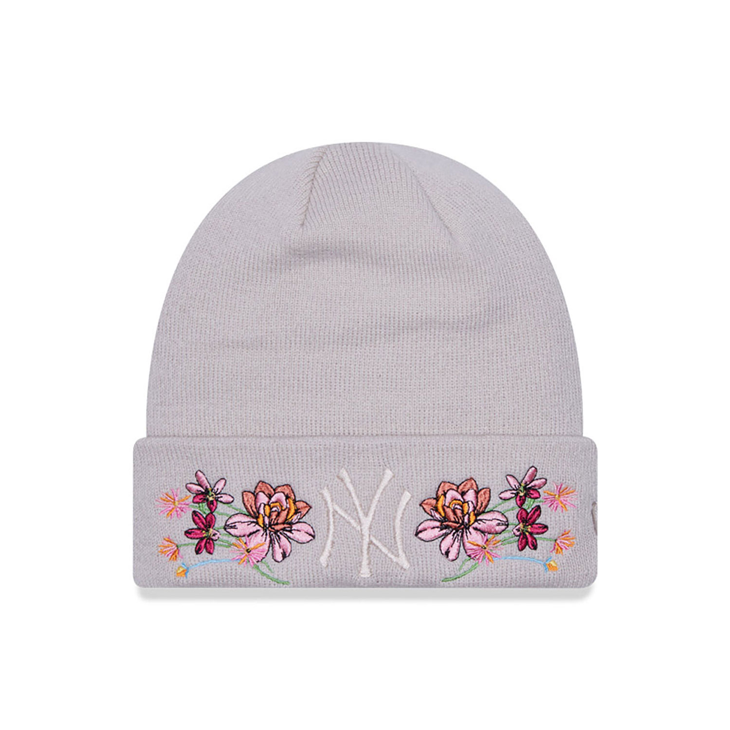 New York Yankees Womens Floral Stone Cuff Knit Beanie Hat