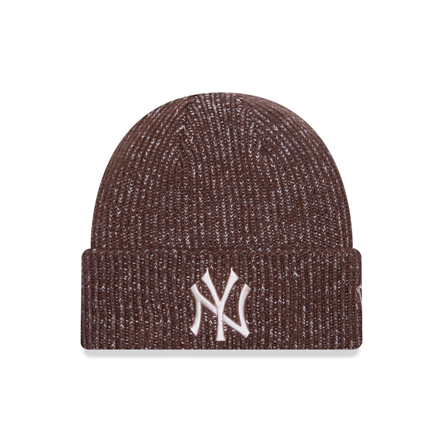 New York Yankees Womens Chunky Marl Brown Cuff Knit Beanie Hat