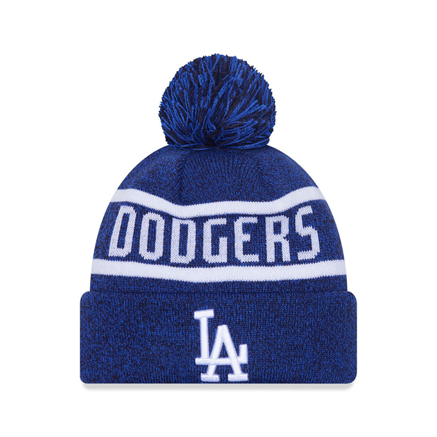 LA Dodgers Blue Jake Bobble Knit Beanie Hat