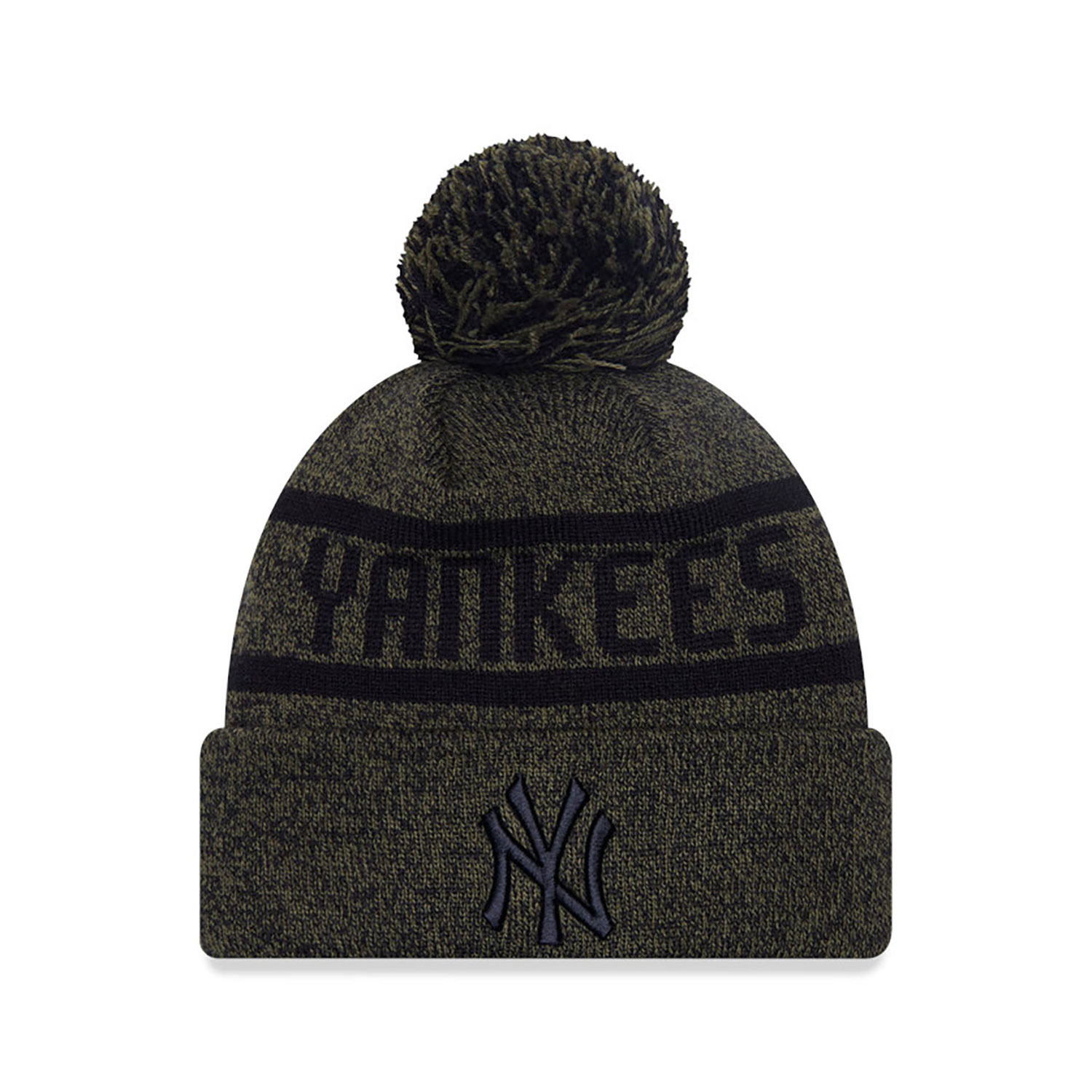 New York Yankees Green Jake Bobble Knit Beanie Hat
