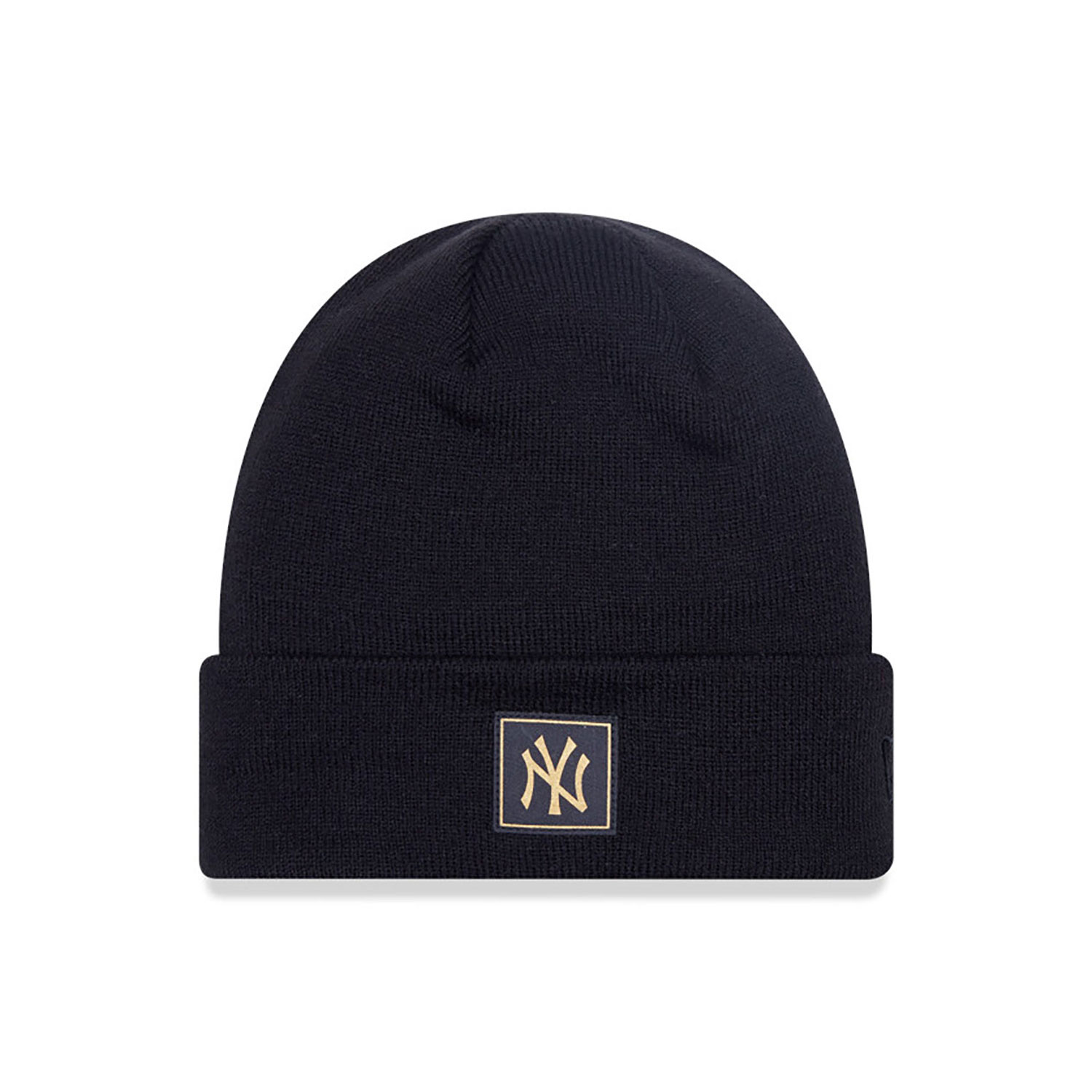 New York Yankees Metallic Badge Black Cuff Knit Beanie Hat