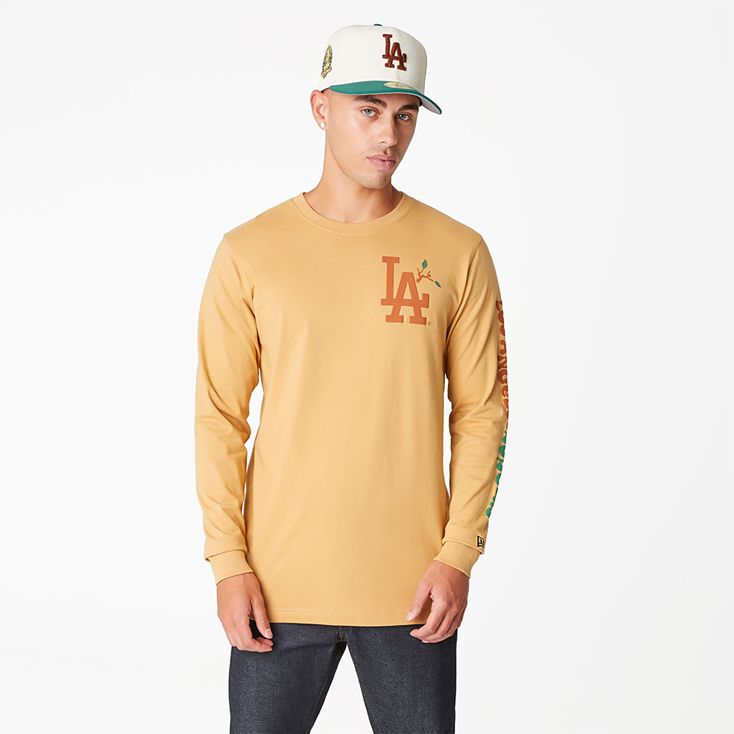 LA Dodgers Camp Beige Long Sleeve T-Shirt