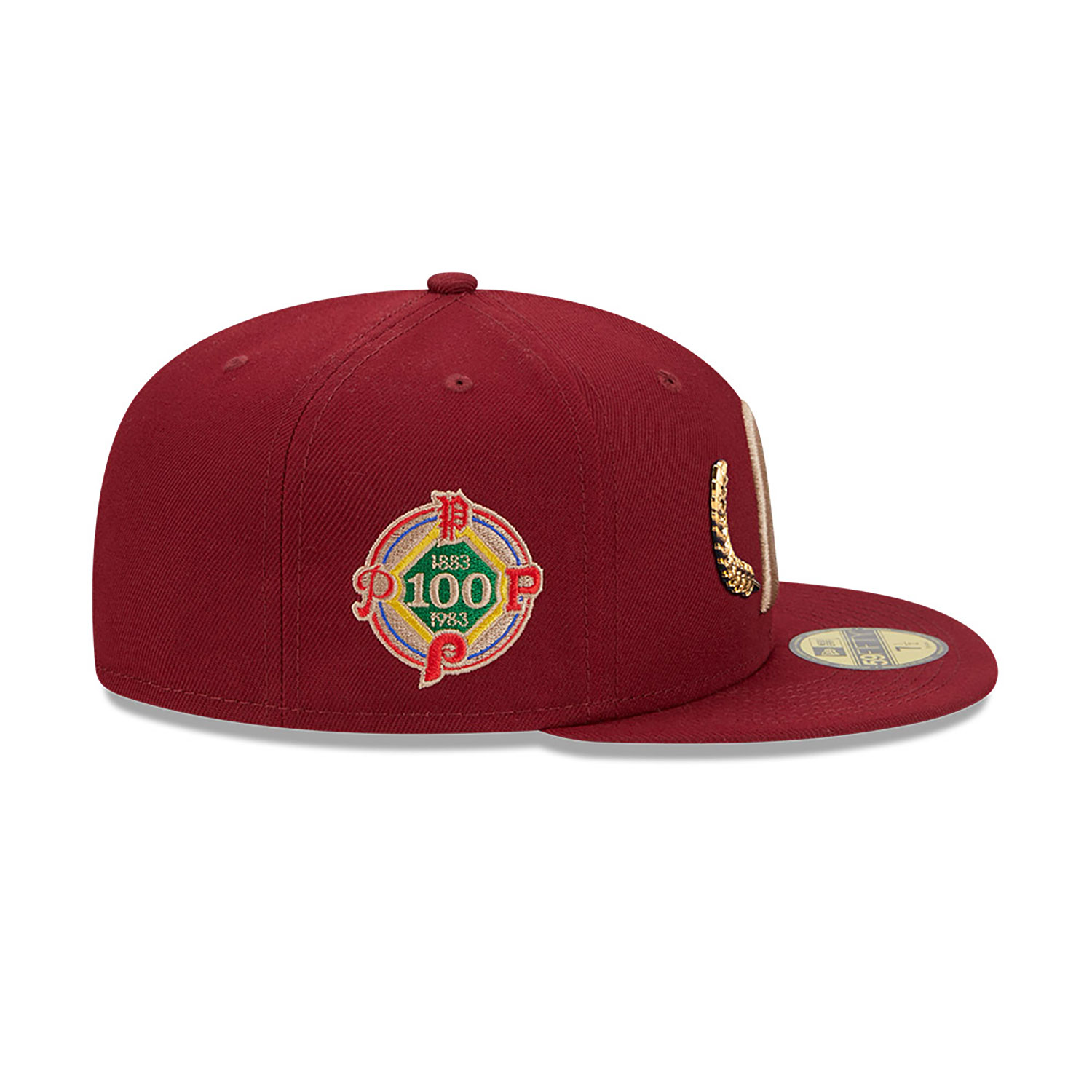 Philadelphia Phillies Gold Leaf Dark Red 59FIFTY Fitted Cap