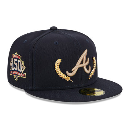 Gold Leaf Atlanta Braves 59FIFTY Fitted Cap D03_490