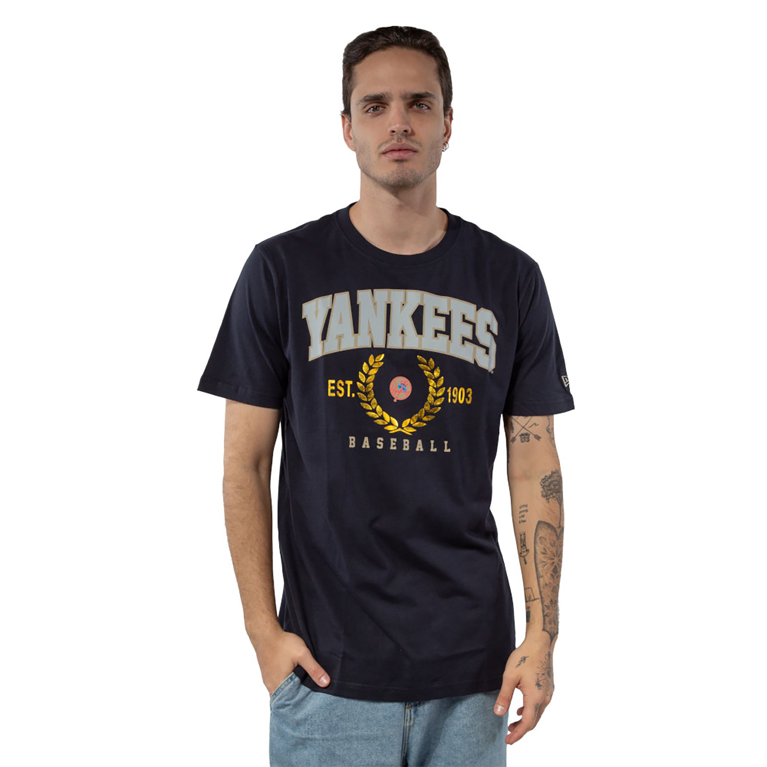 New York Yankees Gold Leaf Navy T-Shirt