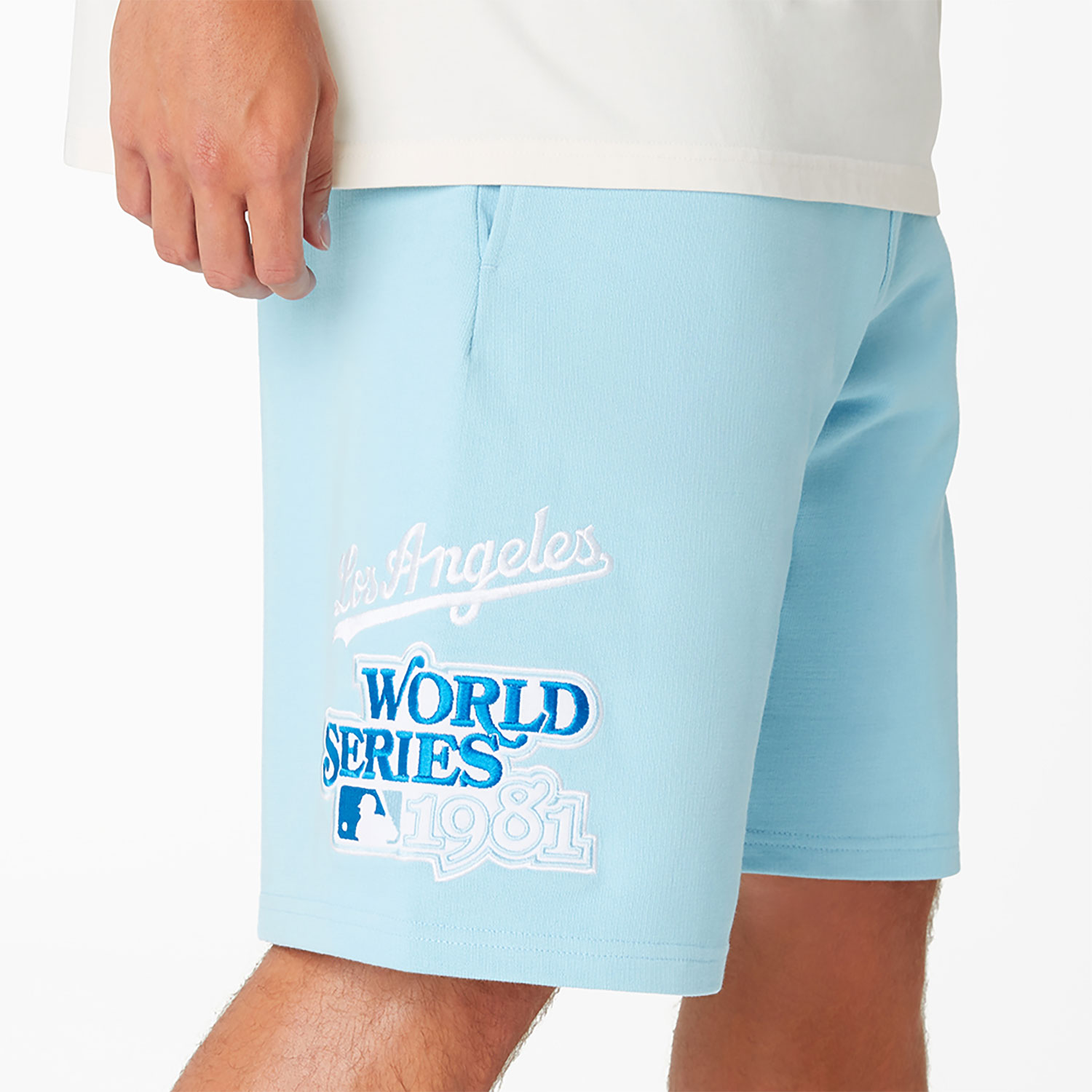 LA Dodgers World Series Patch Pastel Blue Oversized Shorts
