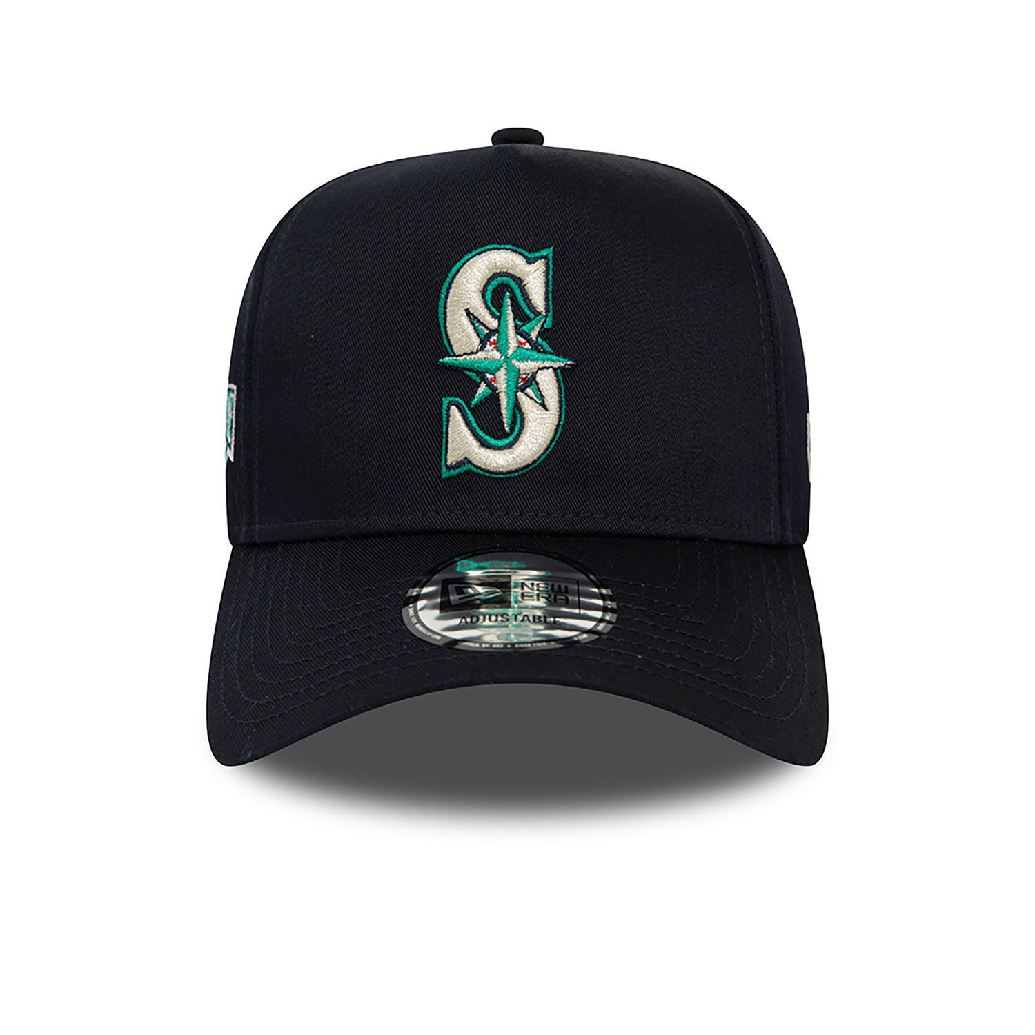 Seattle Mariners World Series Patch Navy 9FORTY E-Frame Adjustable Cap