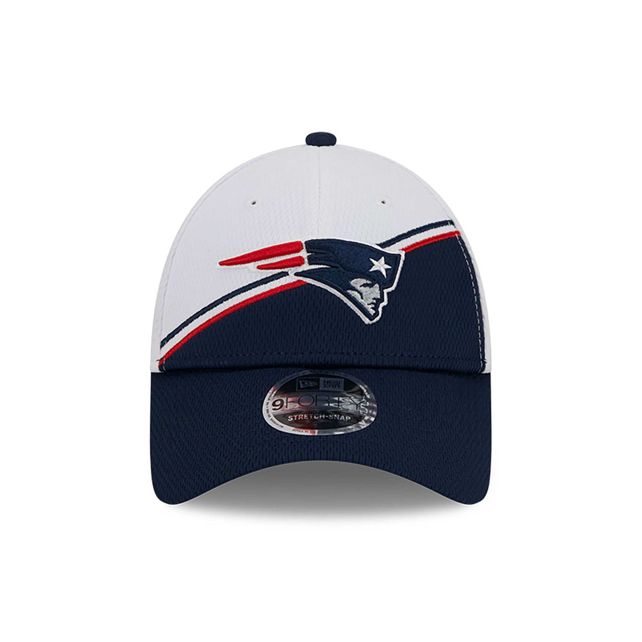 New England Patriots NFL Sideline 2023 White 9FORTY Stretch Snap Cap