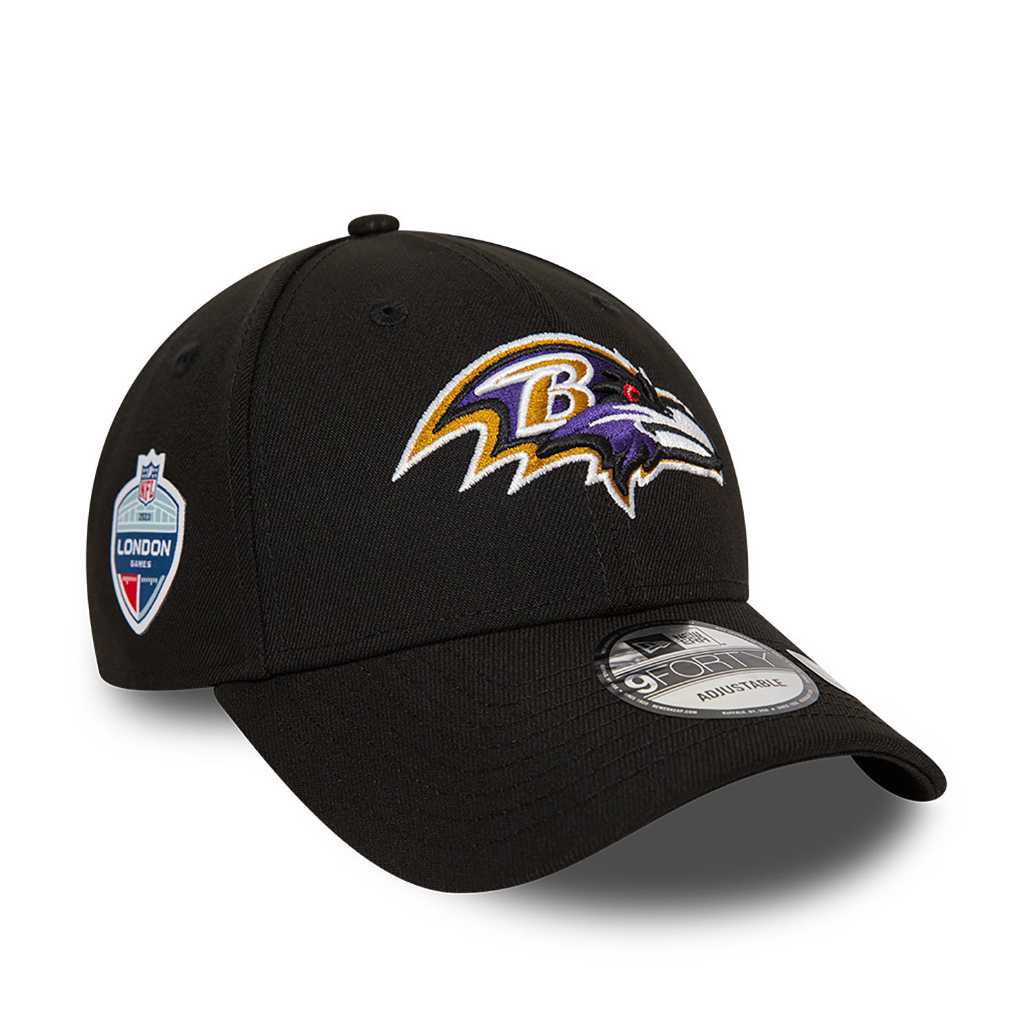 Baltimore Ravens NFL International Series Games London 2023 Black 9FORTY Adjustable Cap