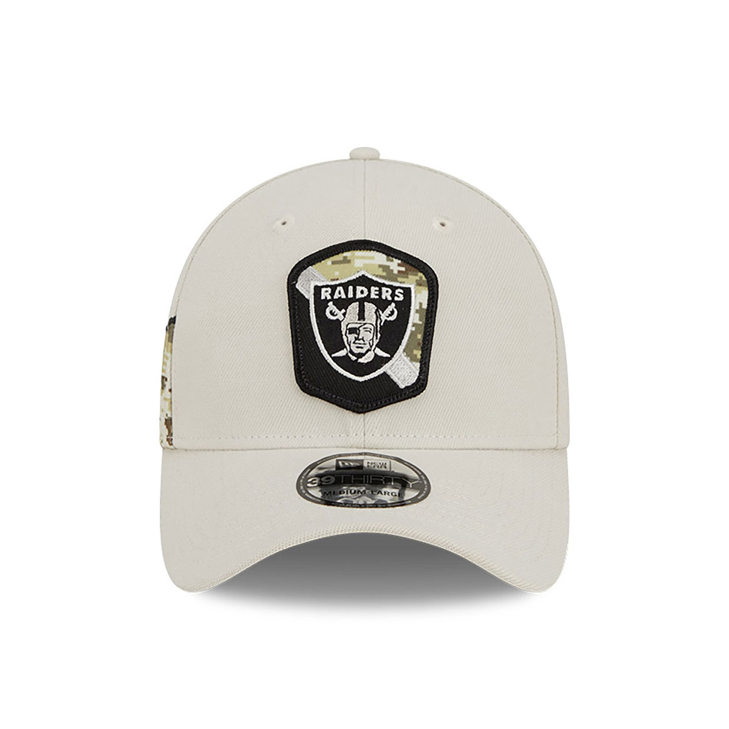 Las Vegas Raiders NFL Salute To Service Stone 39THIRTY Stretch Fit Cap