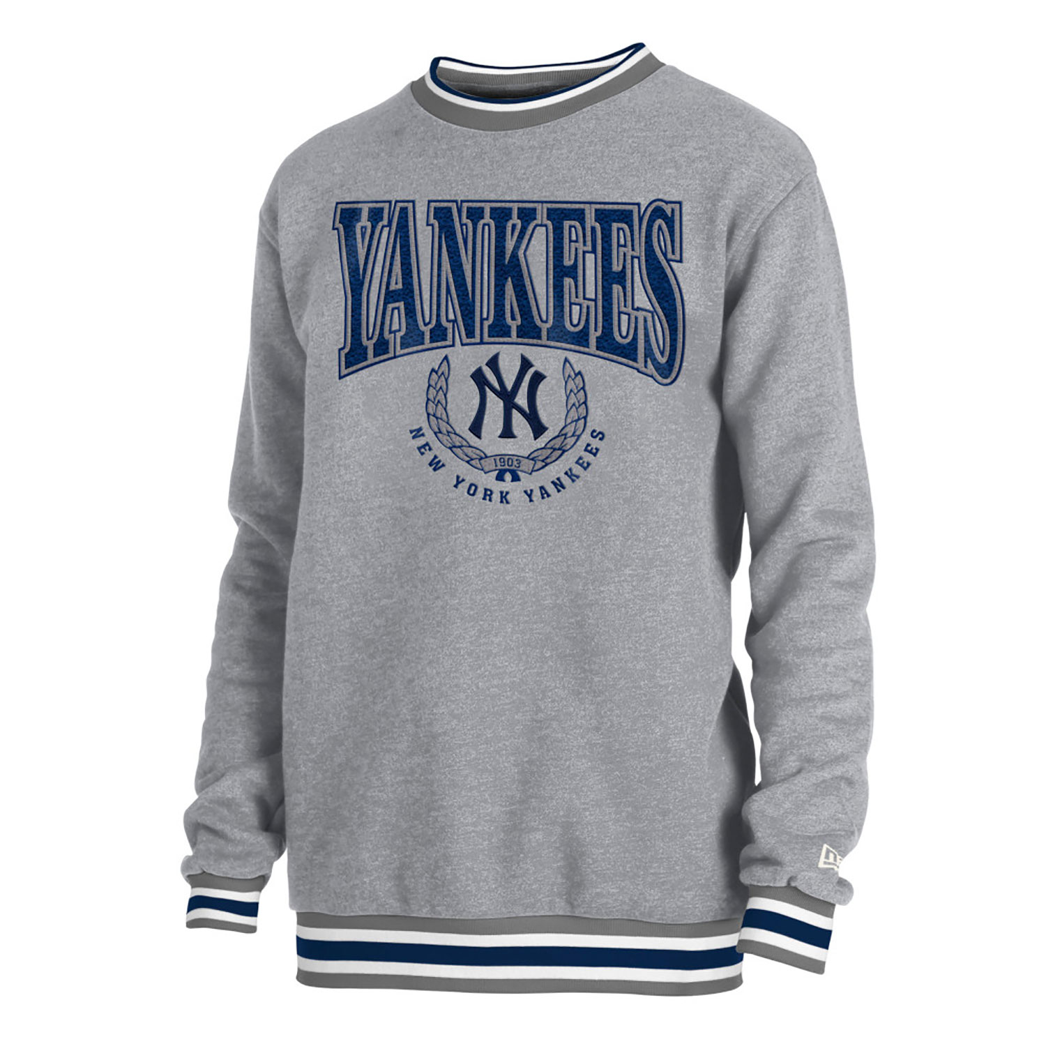 New York Yankees MLB Throwback Grey Crew Neck Sweater