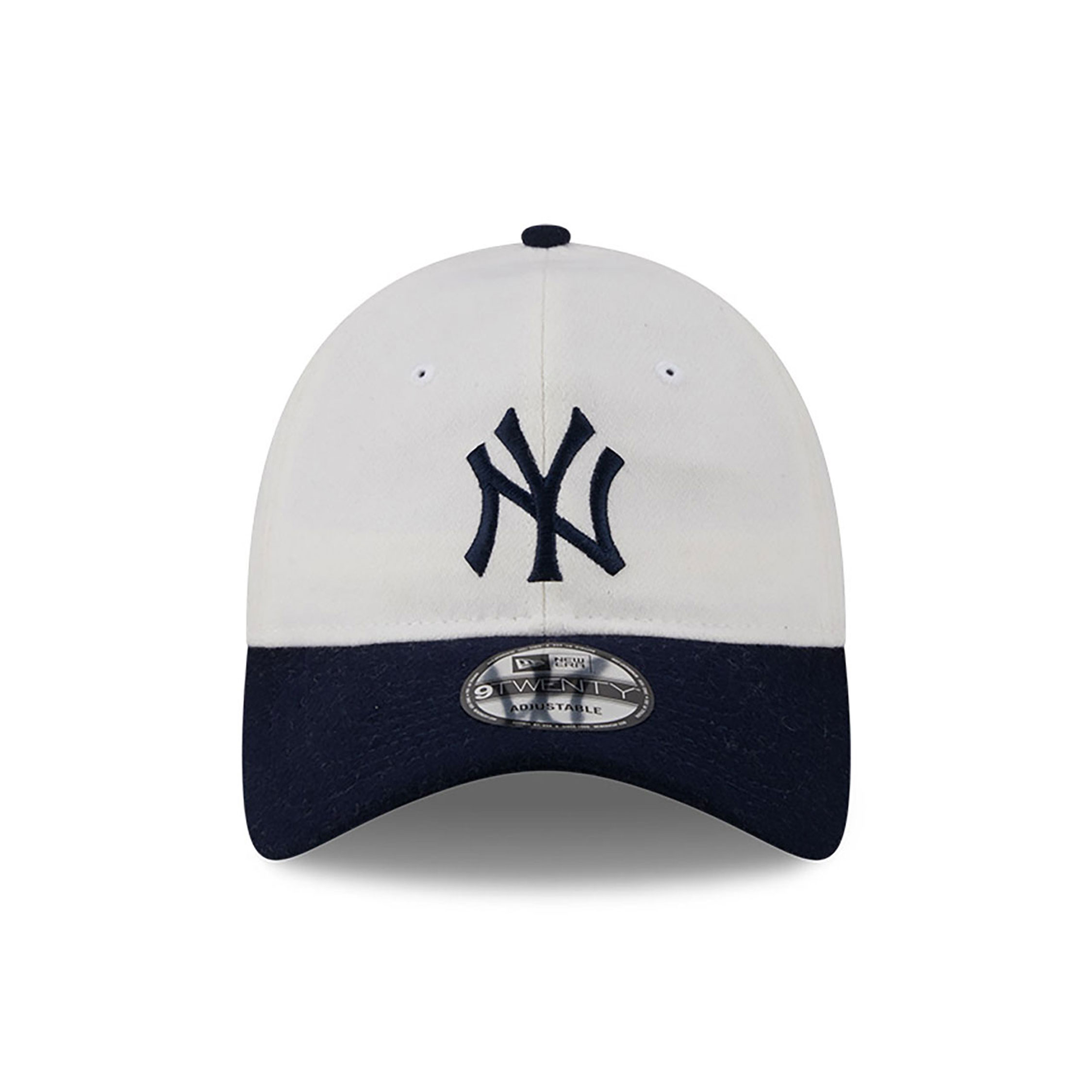 New York Yankees Leather Strap Chrome White 9TWENTY Adjustable Cap