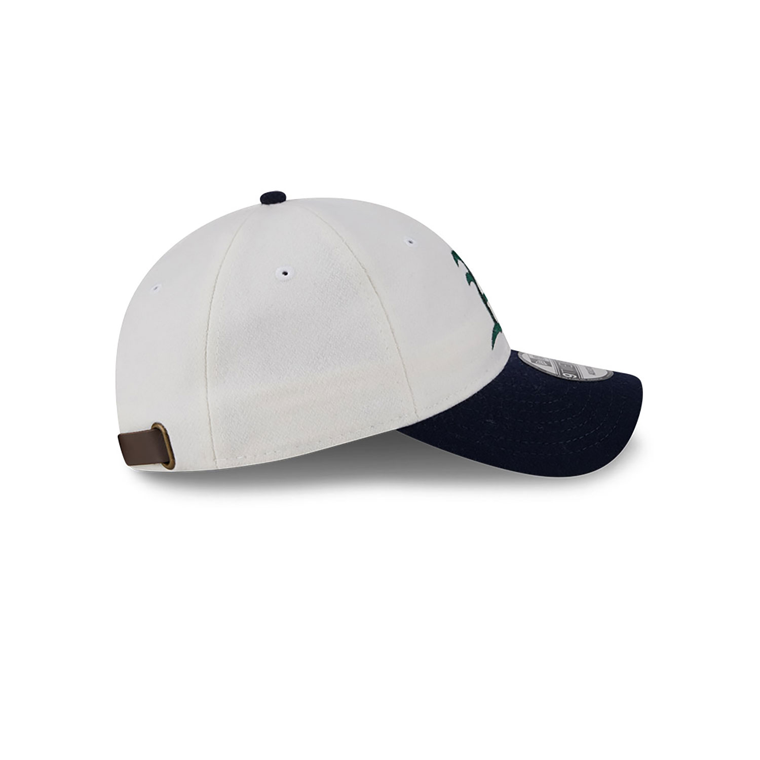 Oakland Athletics Leather Strap Chrome White 9TWENTY Adjustable Cap